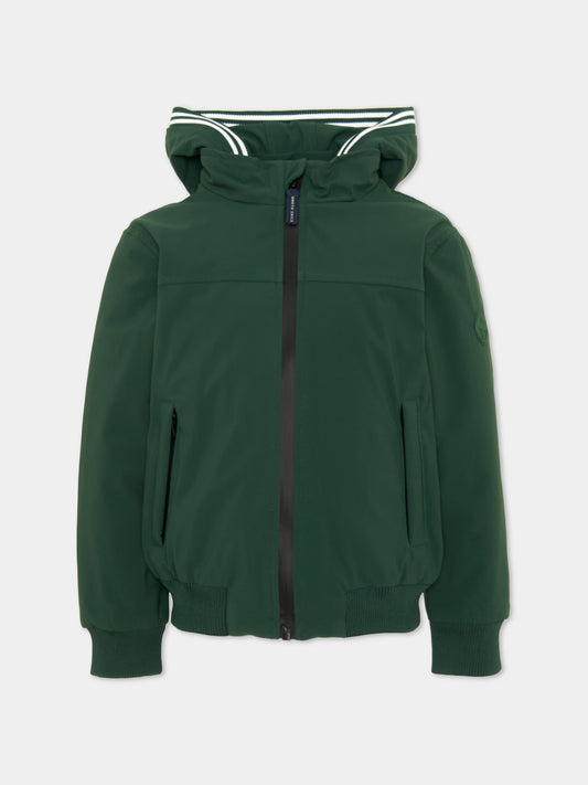 Giubbotto verde per bambino con cappuccio,North Sails,NBA26017GB GREEN