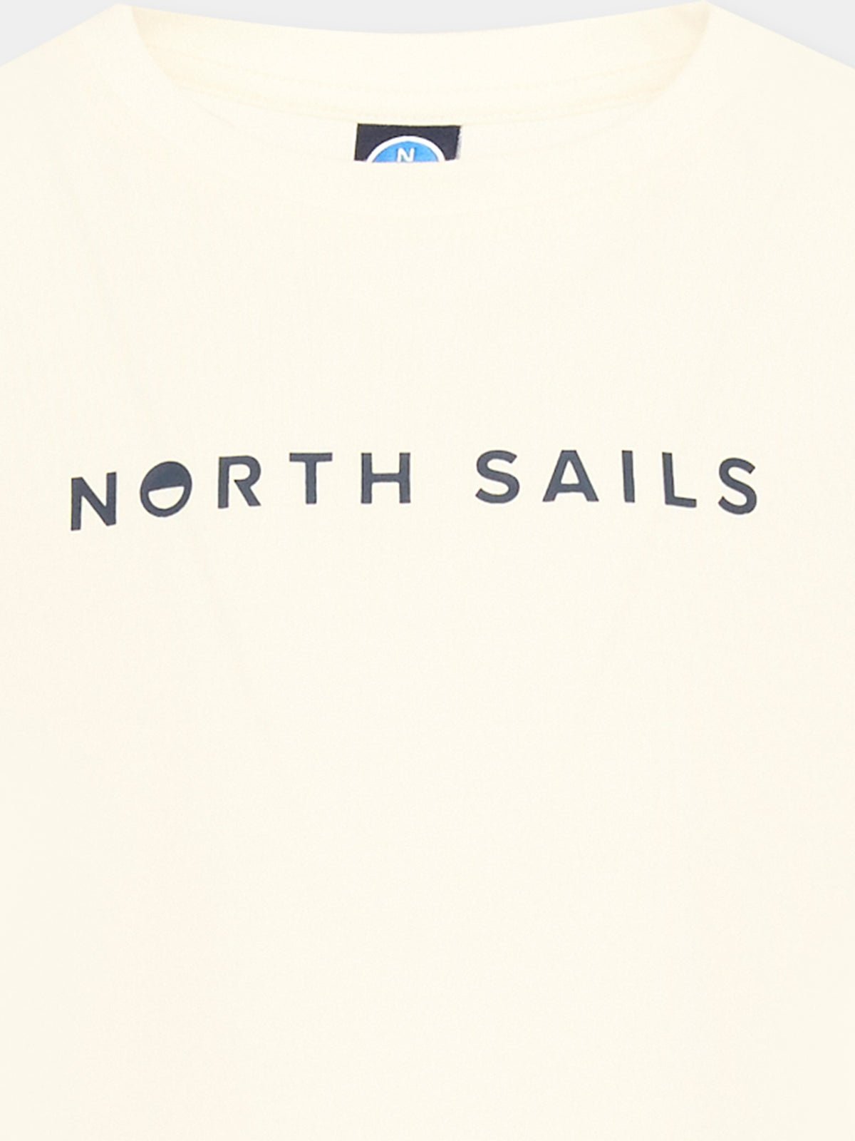 T-shirt a manica corta avorio per bambino con logo,North Sails,NBA26058TS OFF-WHITE