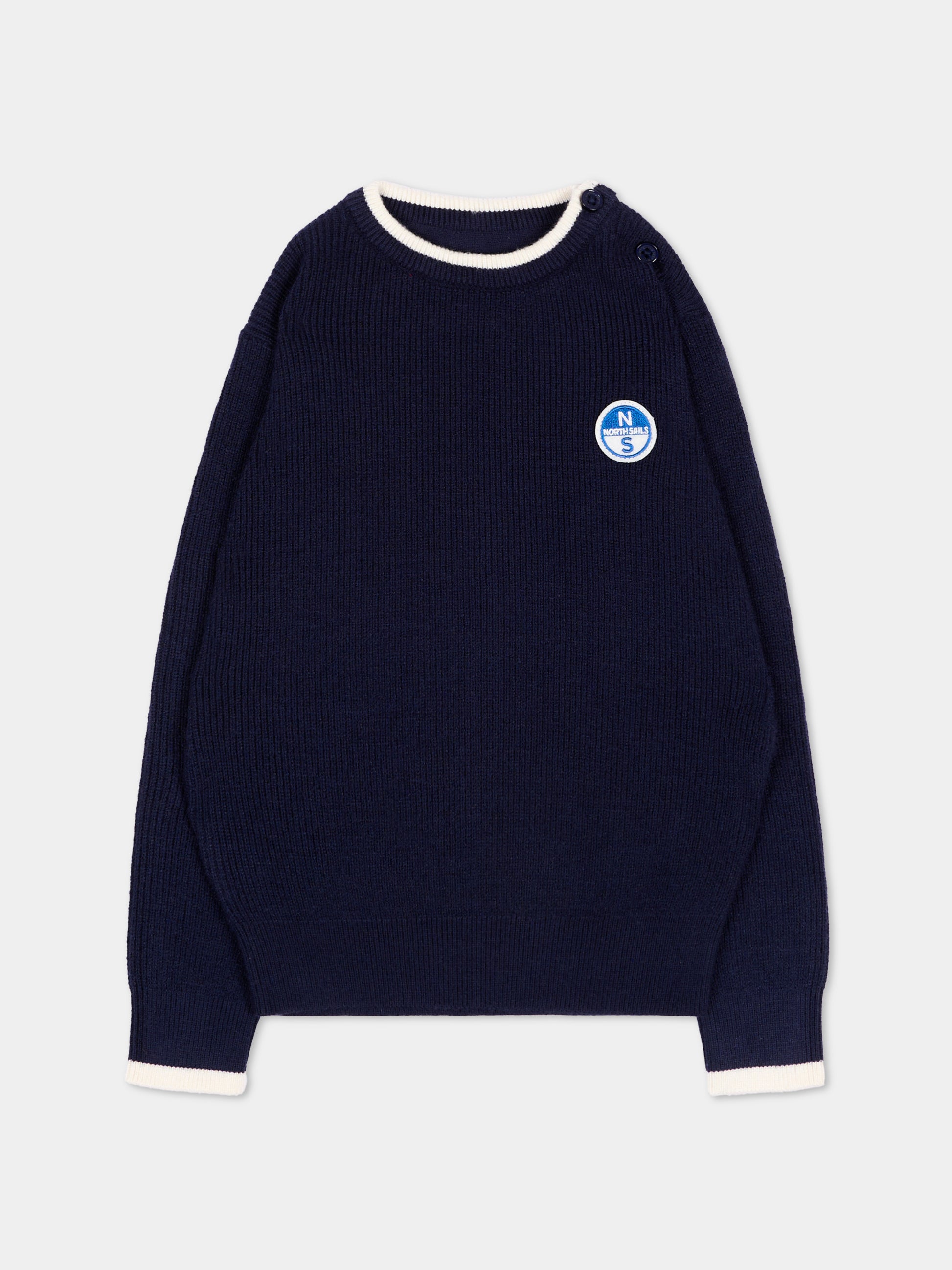 Maglione blu per neonato con patch logo,North Sails,NIA26021MA BLUE NAVY