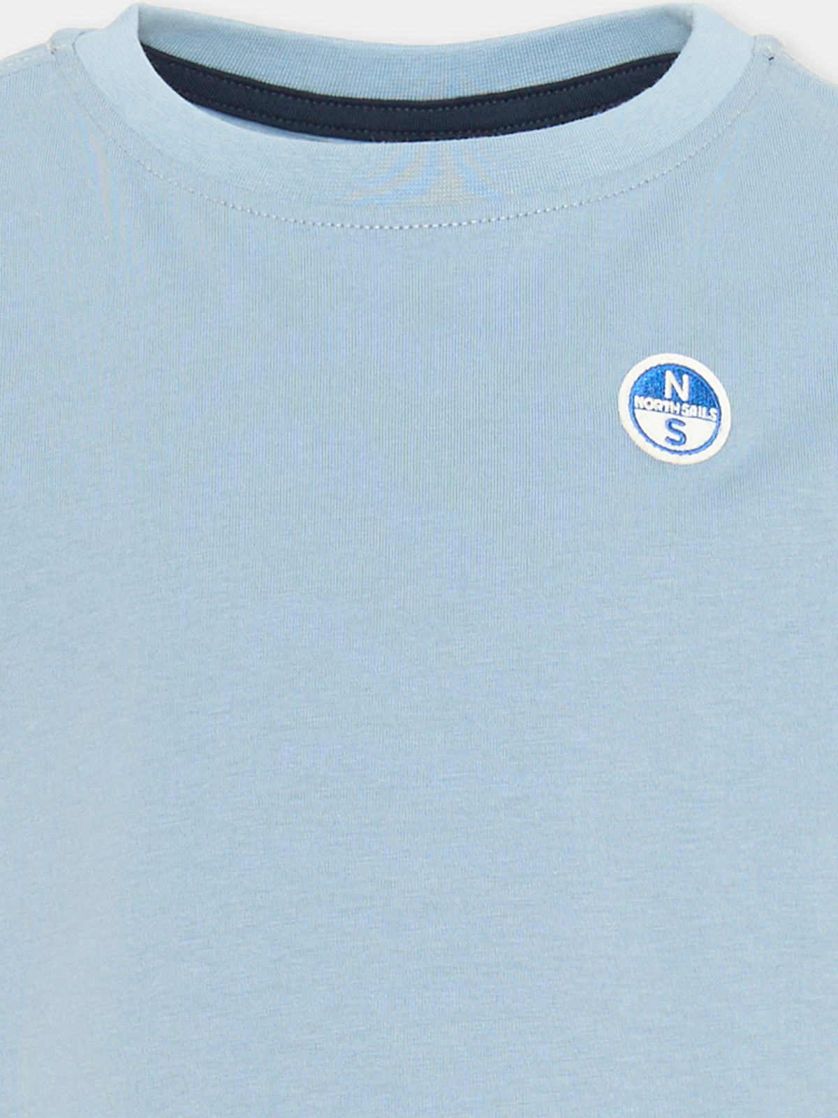 T-shirt azzurra per bambino con logo,North Sails,NBA26091TS BLUE STEEL