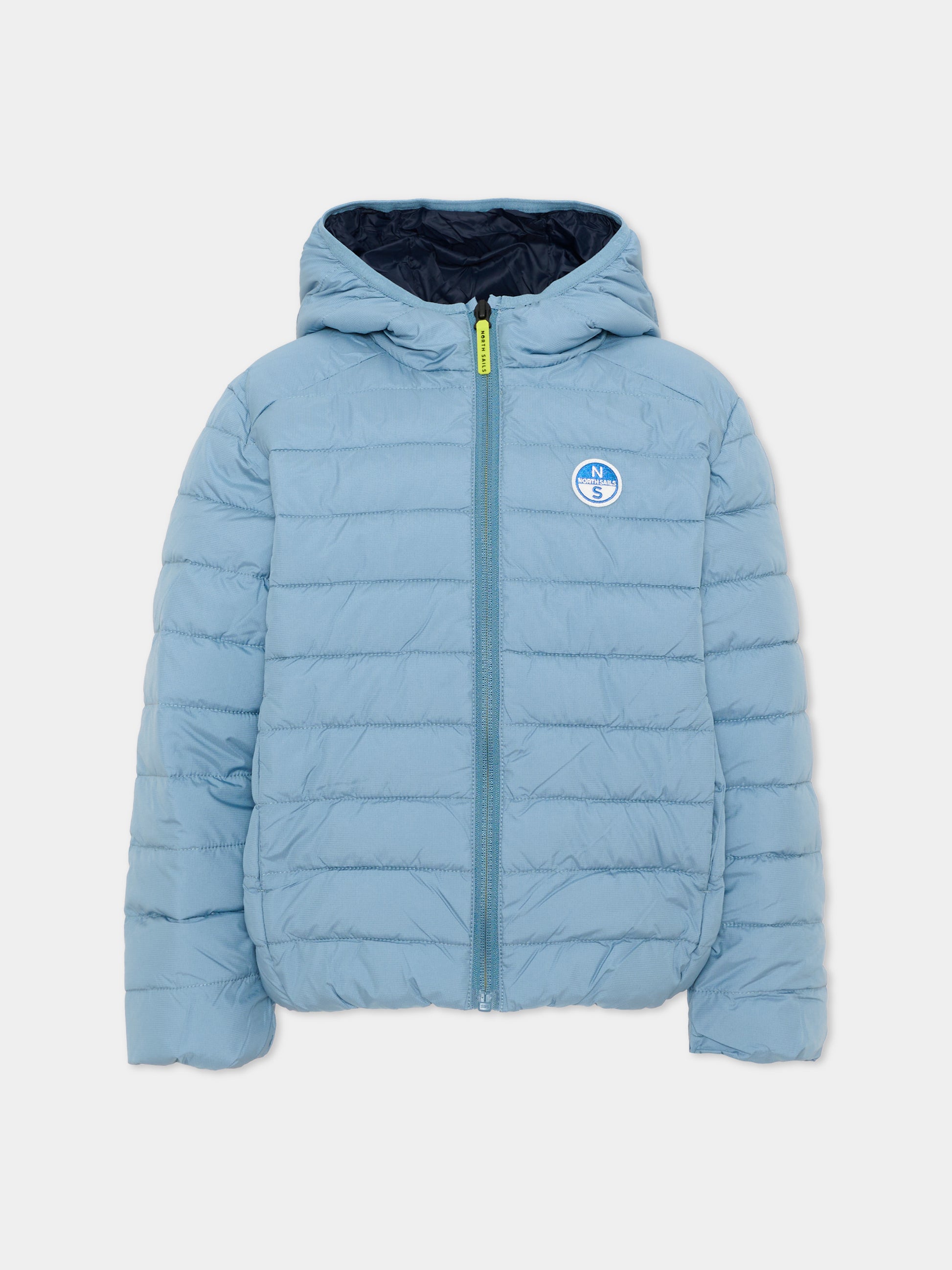 Piumino azzurro per bambino con cappuccio,North Sails,NBA26072PI BLUE STEEL