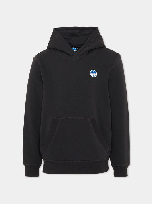 Felpa con cappuccio grigia per bambino con logo,North Sails,NBA26080FE PHANTOM