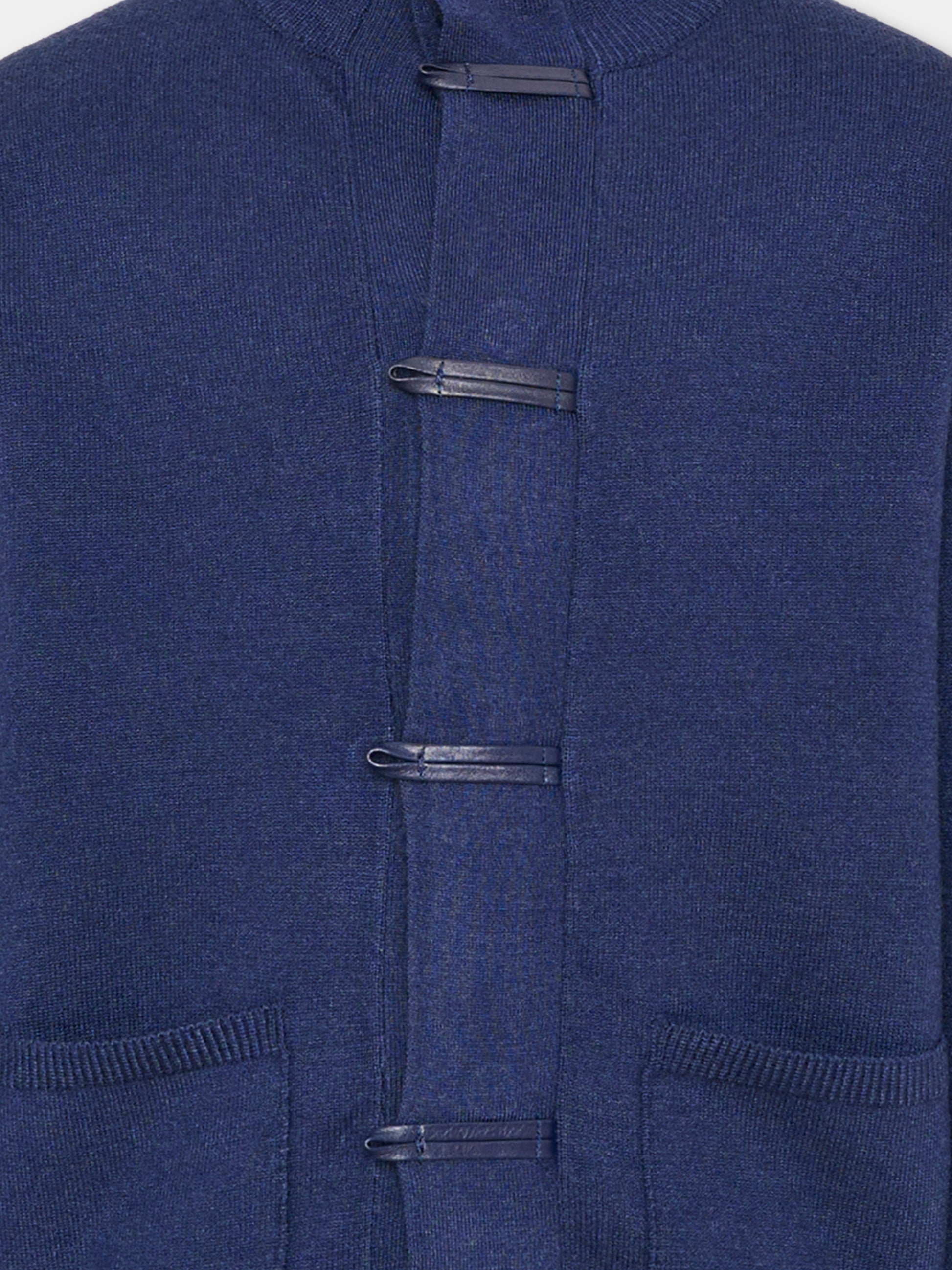 Cardigan blu per bambino con alamari,Trussardi Junior,TBA26013MA BLUE_NAVAL BLUE NAVAL