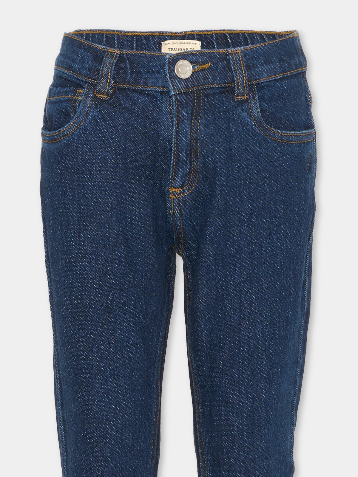 Jeans blu per bambino,Trussardi Junior,TIA26017JE D.BLUE_DK DENIM BLUE DARK