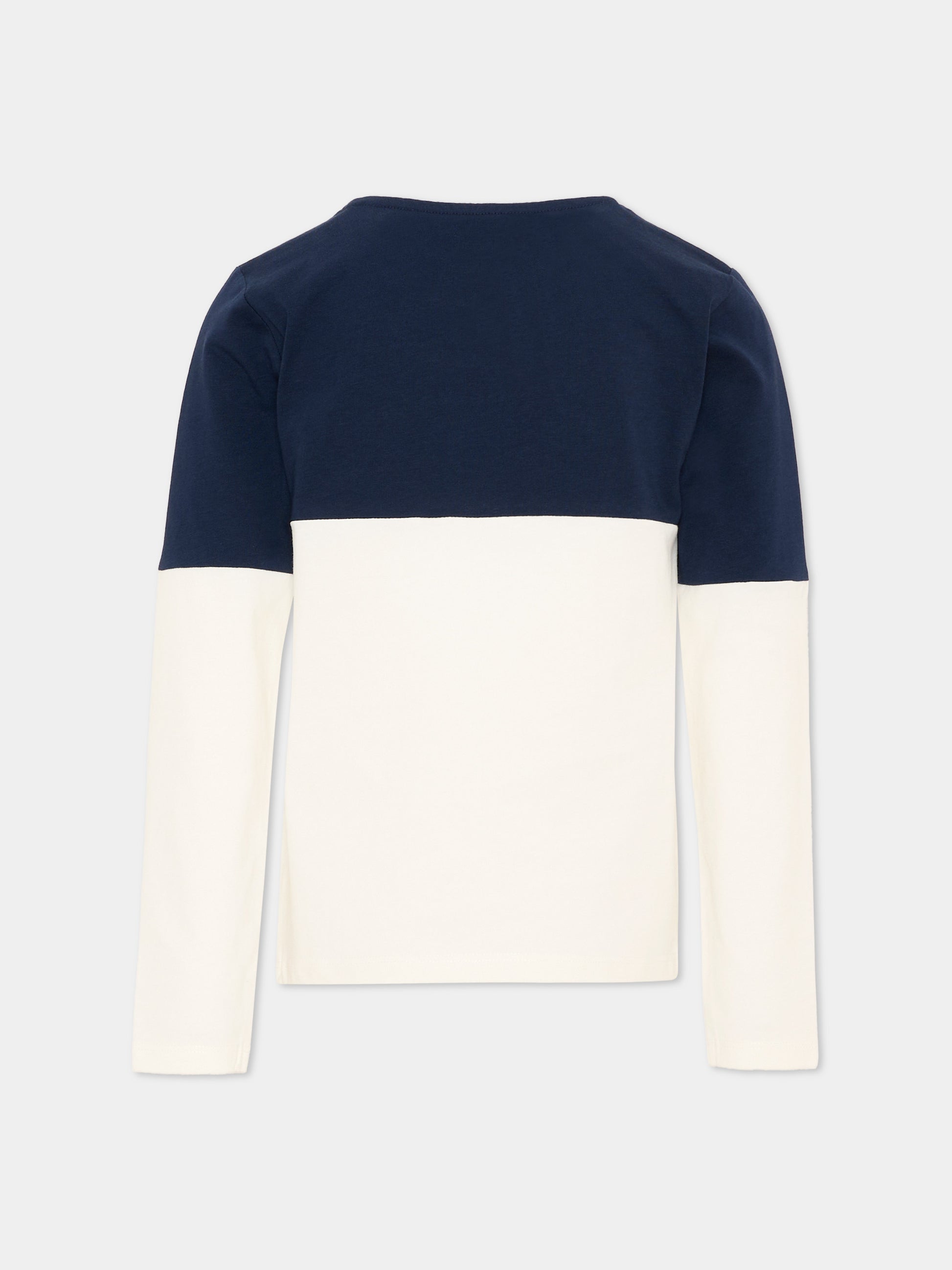 T-shirt bianca per bambino con logo,Trussardi Junior,TIA26055TS O-WHT/BL.N OFF-WHITE