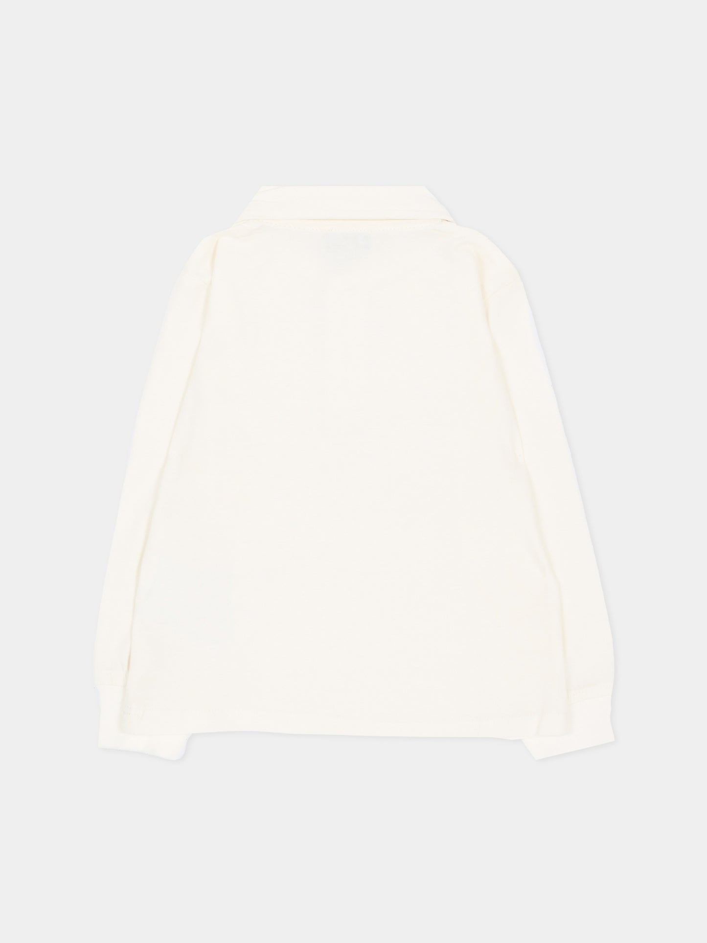 Polo a manica lunga avorio per neonato con ricamo,Trussardi Junior,TIA26018PO OFF-WHITE OFF-WHITE