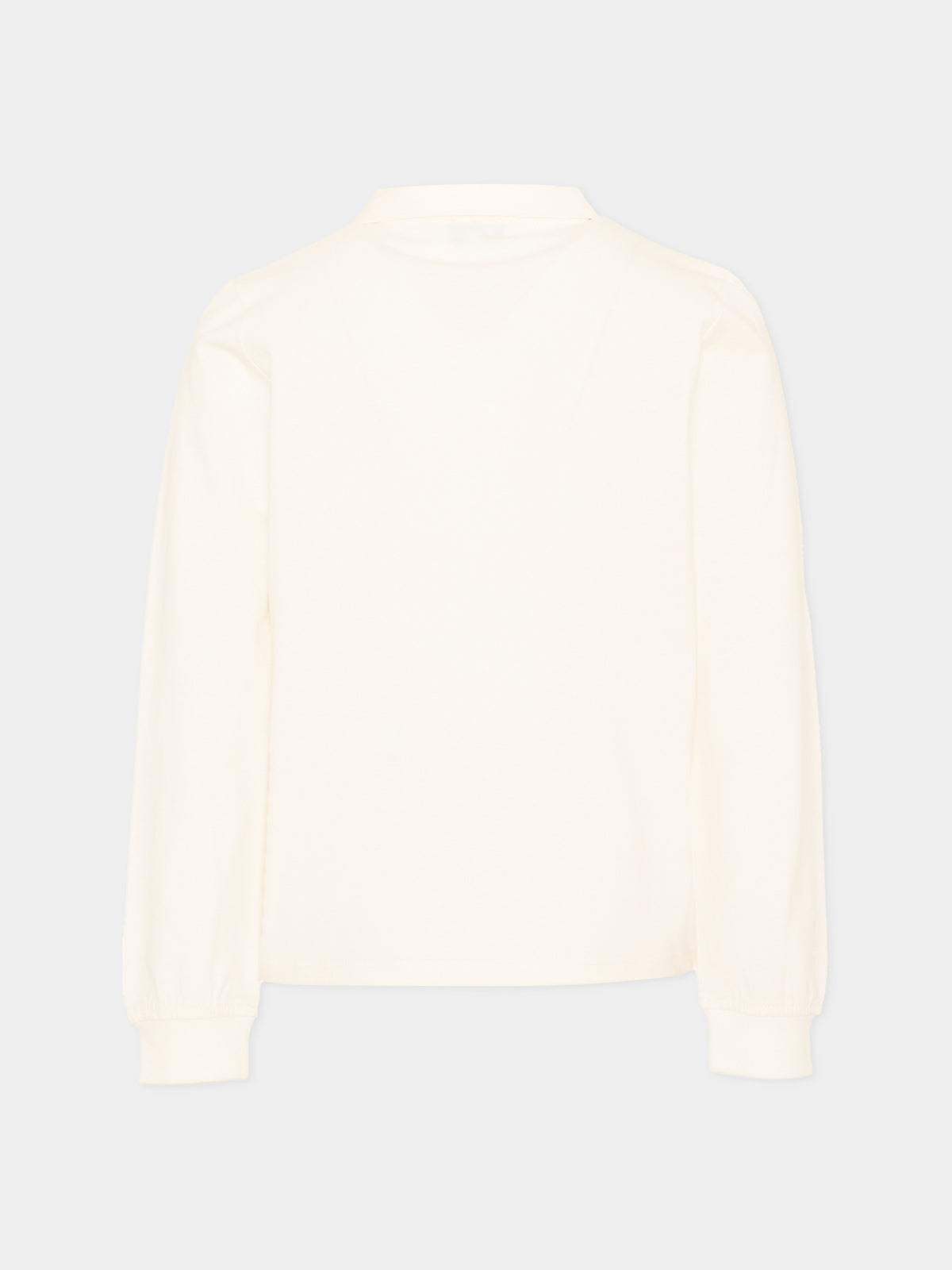 Polo a manica lunga avorio per bambino con ricamo,Trussardi Junior,TIA26018PO OFF-WHITE OFF-WHITE