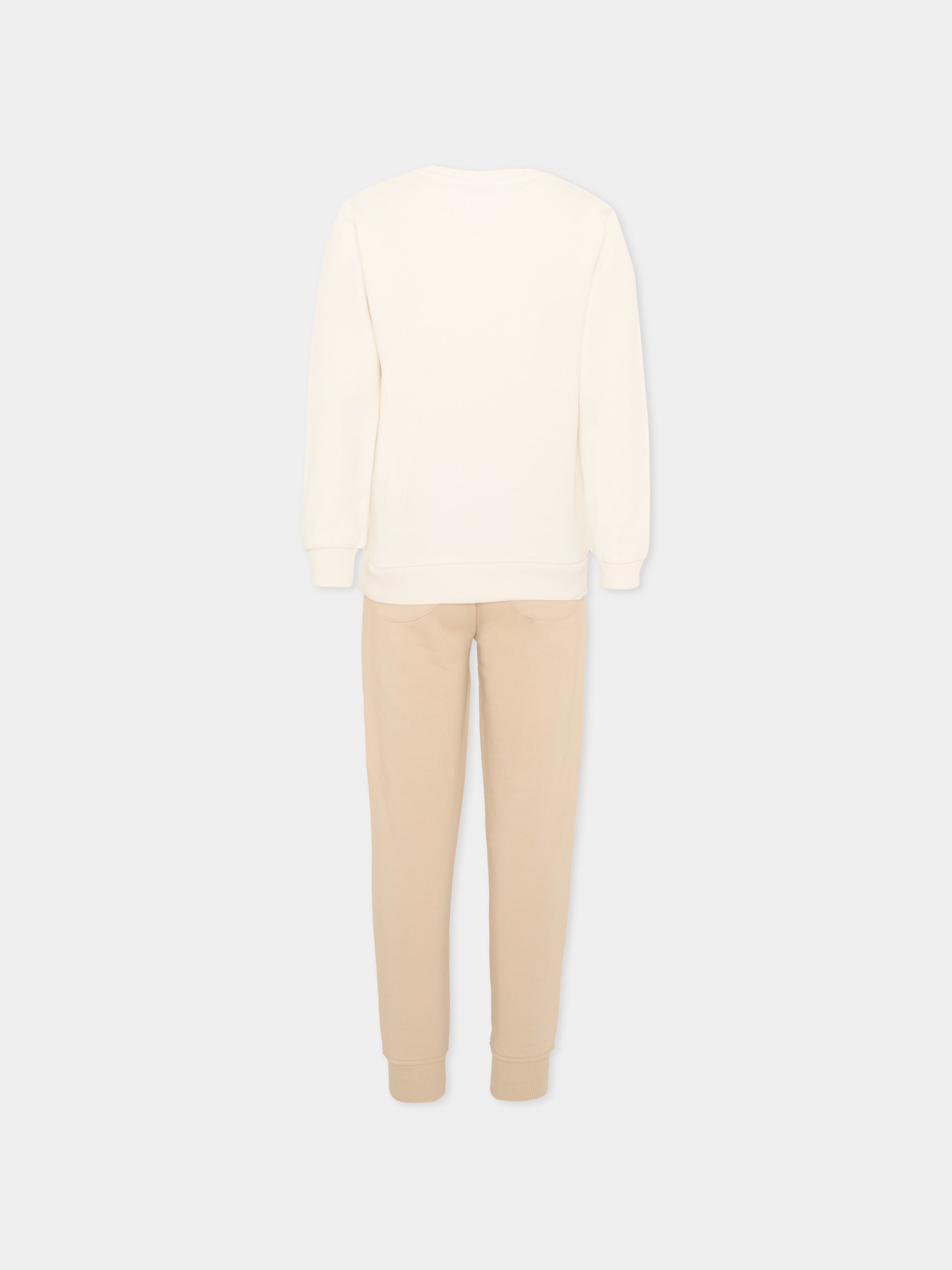 Completo sportivo beige per bambino con logo,Trussardi Junior,TIA26007CF O-WHT/KHAK OFF-WHITE