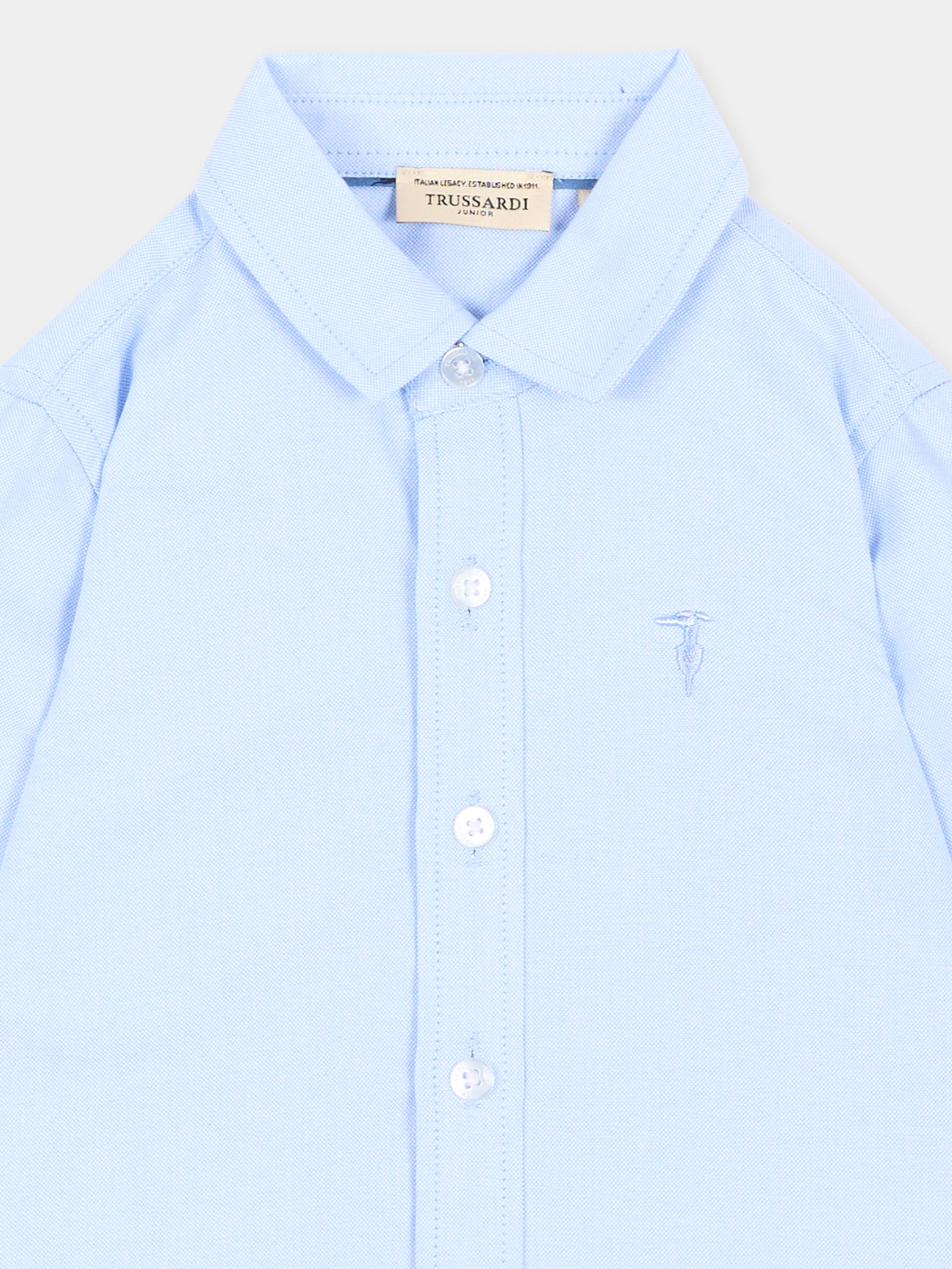 Camicia azzurra per neonato,Trussardi Junior,TIA26046CA SKY SKY