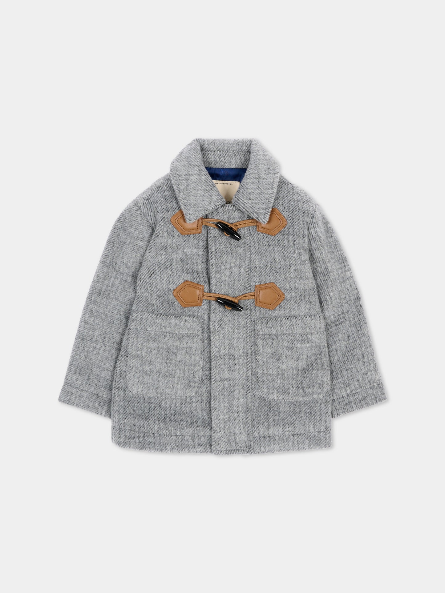 Cappotto grigio per neonato,Trussardi Junior,TIA26047CP GREY_LIG.M GREY LIGHT MELANGE