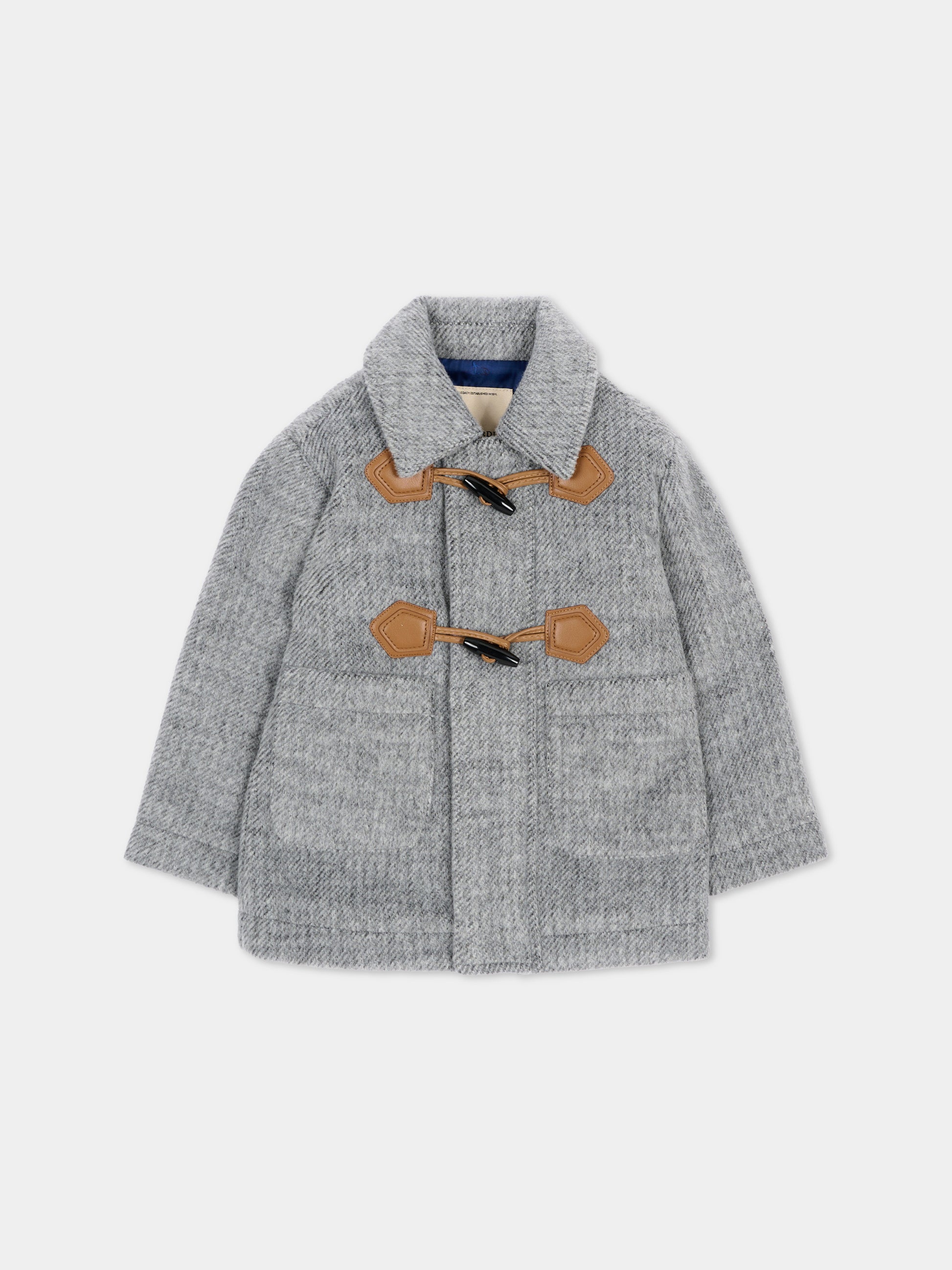 Cappotto grigio per neonato,Trussardi Junior,TIA26047CP GREY_LIG.M GREY LIGHT MELANGE