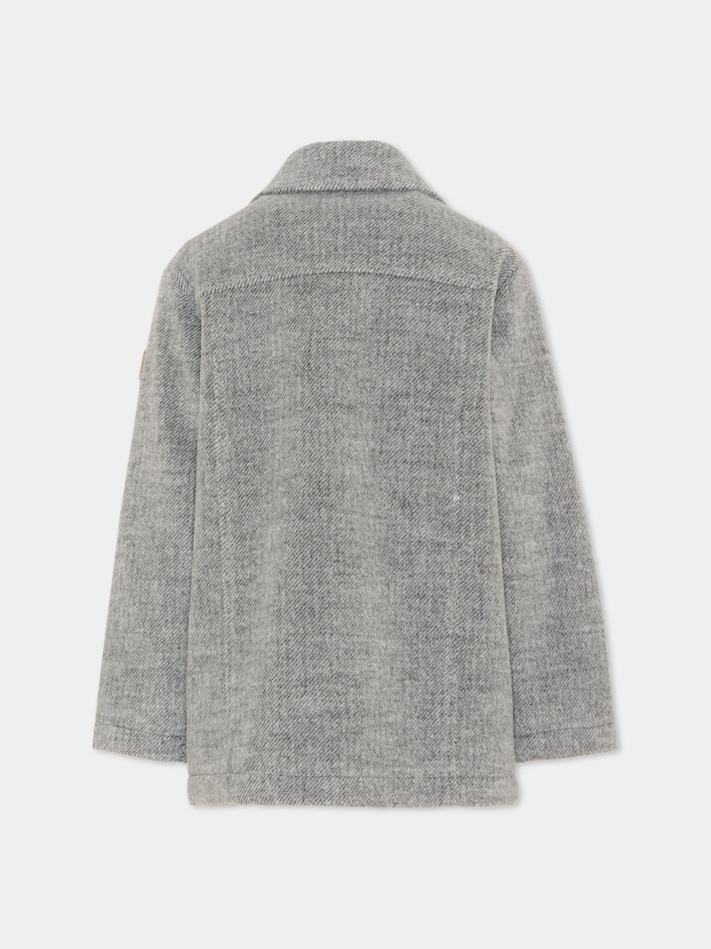 Cappotto grigio per bambino,Trussardi Junior,TIA26047CP GREY_LIG.M GREY LIGHT MELANGE