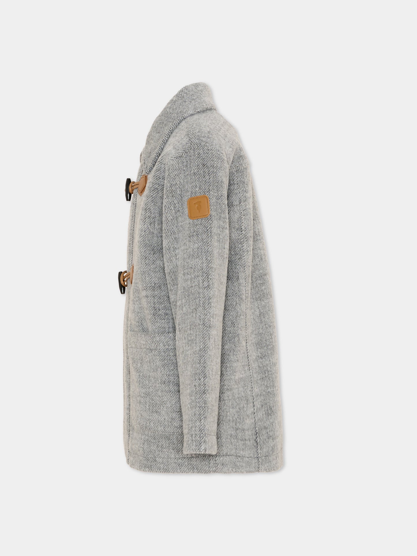 Cappotto grigio per bambino,Trussardi Junior,TIA26047CP GREY_LIG.M GREY LIGHT MELANGE