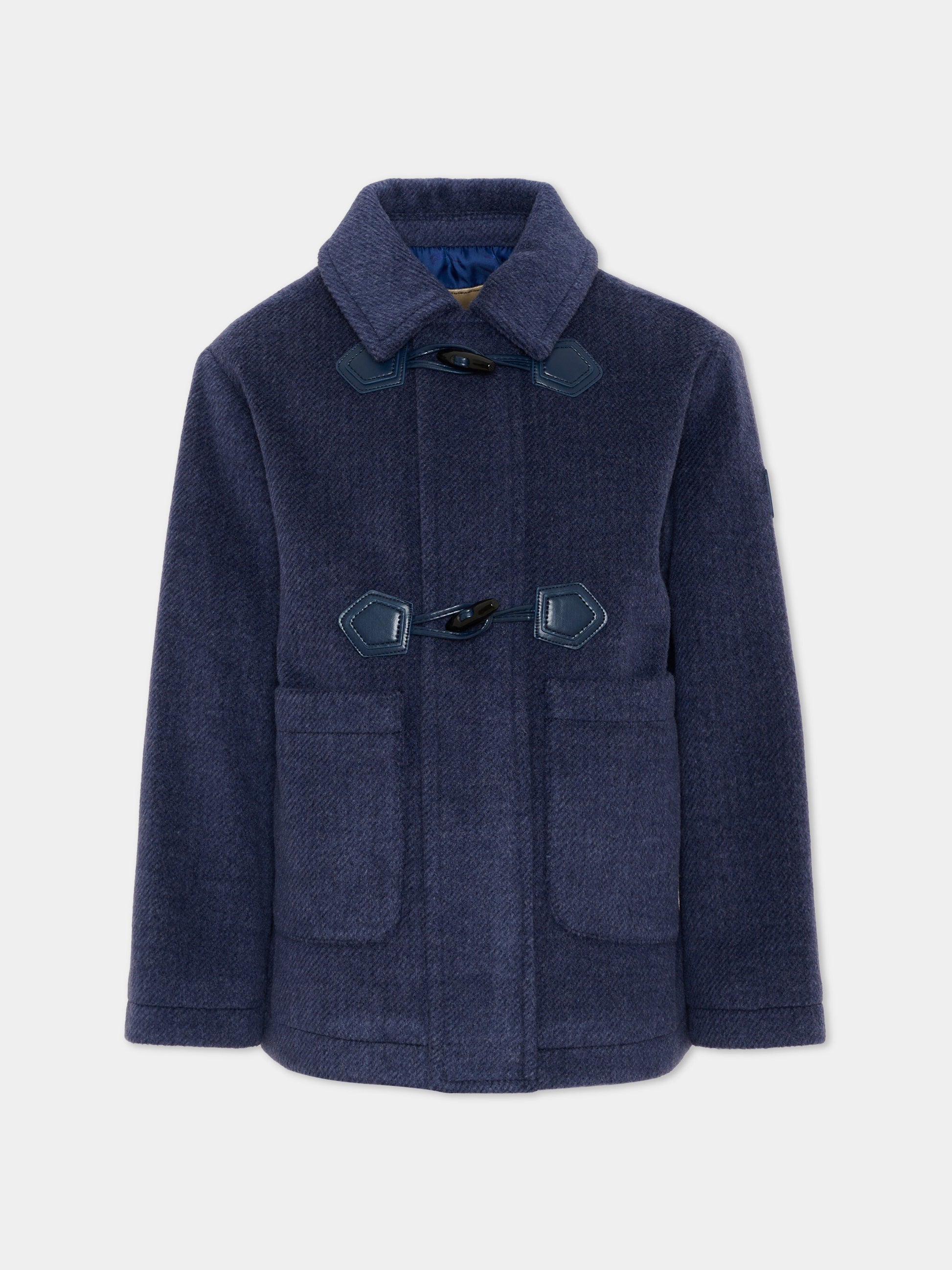 Cappotto blu per bambino,Trussardi Junior,TIA26047CP BLUE_NAVAL BLUE NAVAL