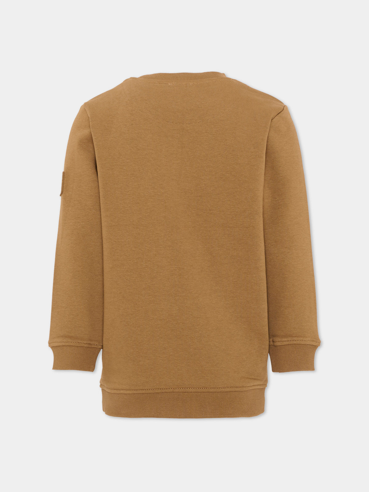 Felpa girocollo marrone per bambino con logo,Trussardi Junior,TIA26089FE BROWN BROWN