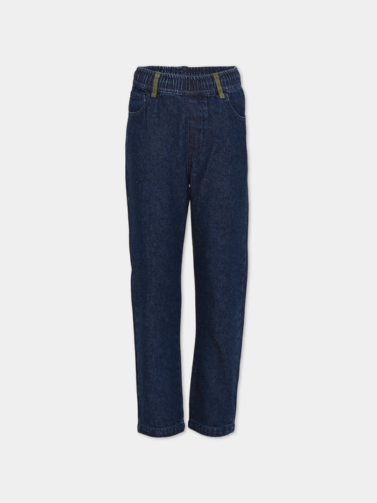Jeans denim blu per bambino,Trussardi Junior,TIA26097JE D.BLUE_MED DENIM BLUE MEDIUM