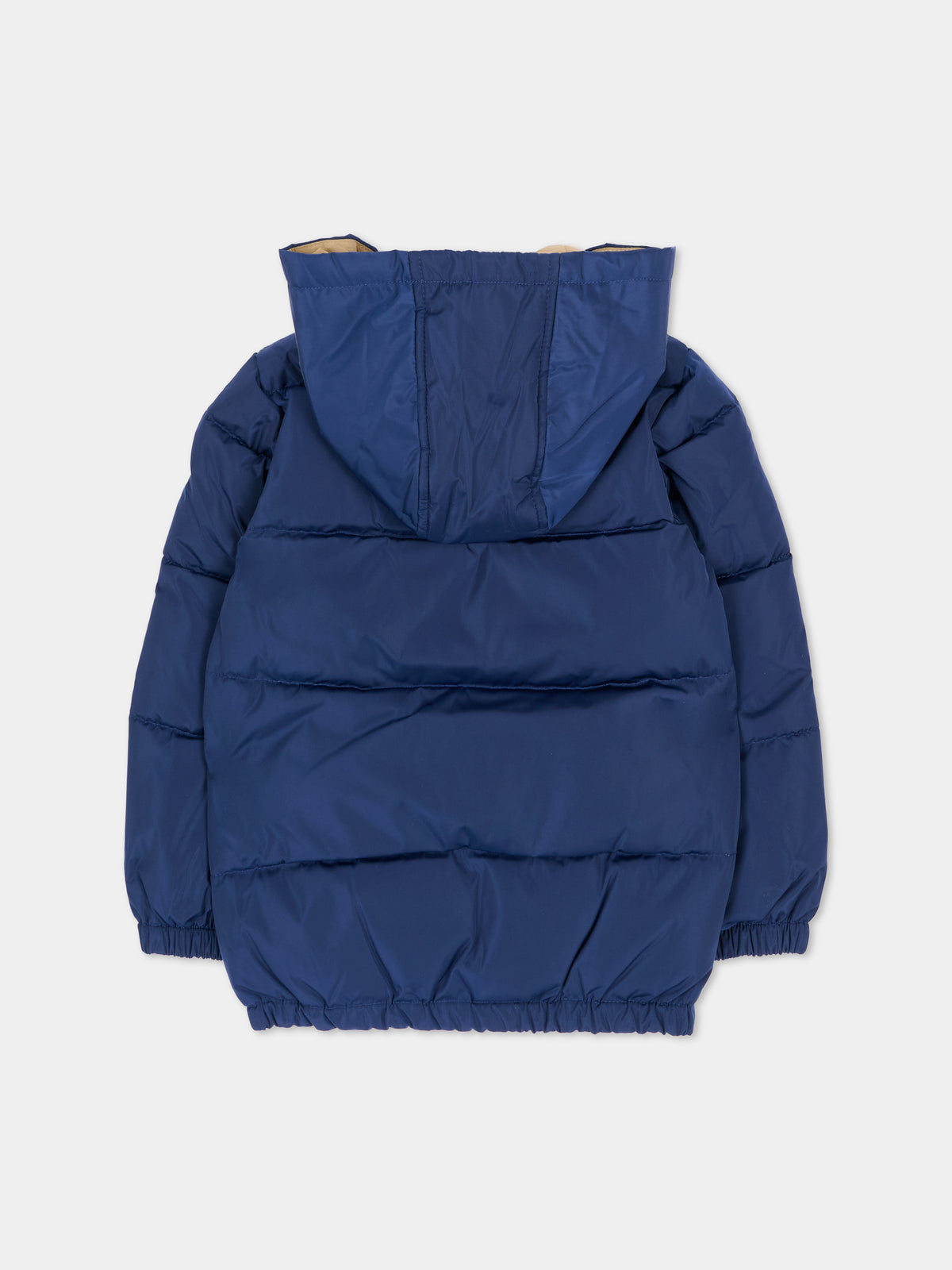 Piumino blu navy per neonato con cappuccio,Trussardi Junior,TIA26001PI BLUE_NAVAL BLUE NAVAL
