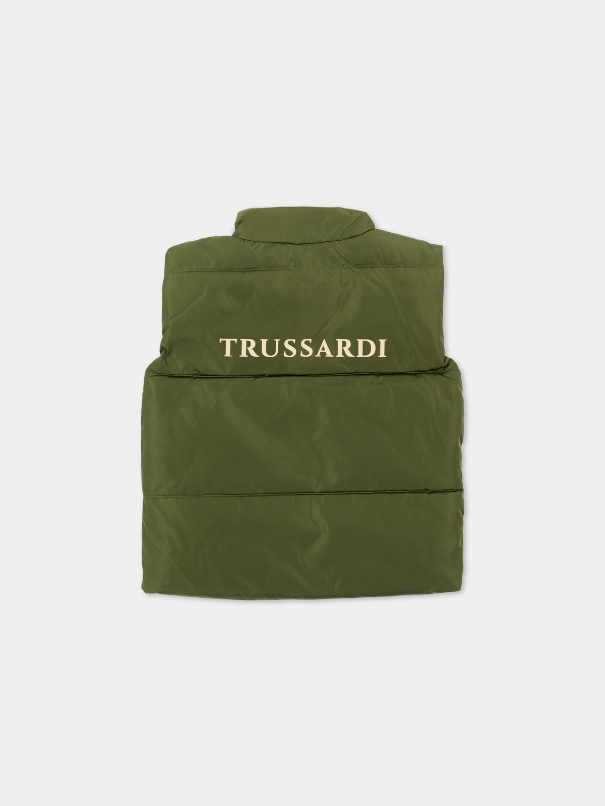 Gilet verde per neonato con logo,Trussardi Junior,TIA26081PI CYPRESS CYPRESS