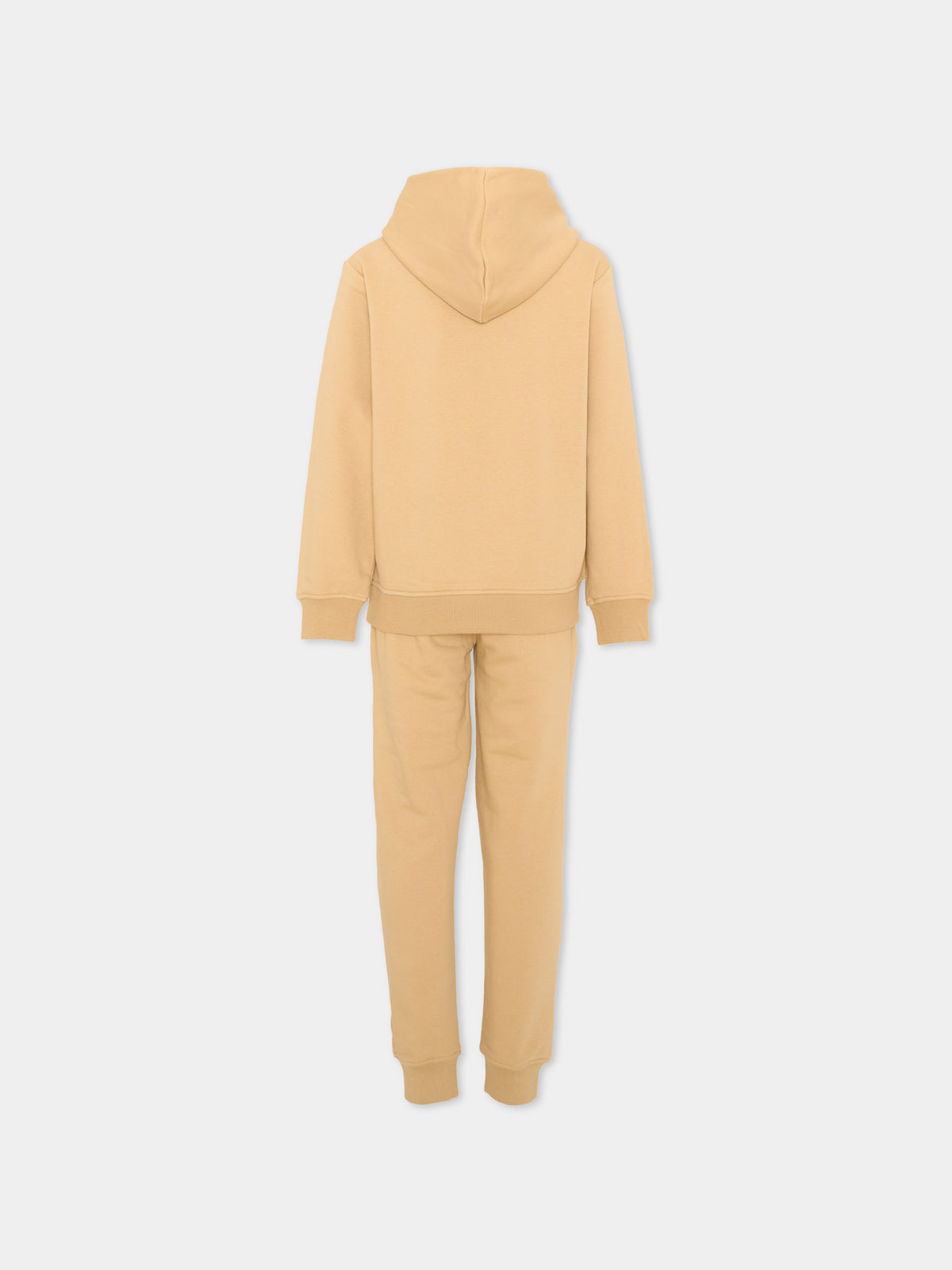 Completo sportivo lungo beige per bambino con logo,Trussardi Junior,TBA26069CF CAMEL/CAM. CAMEL