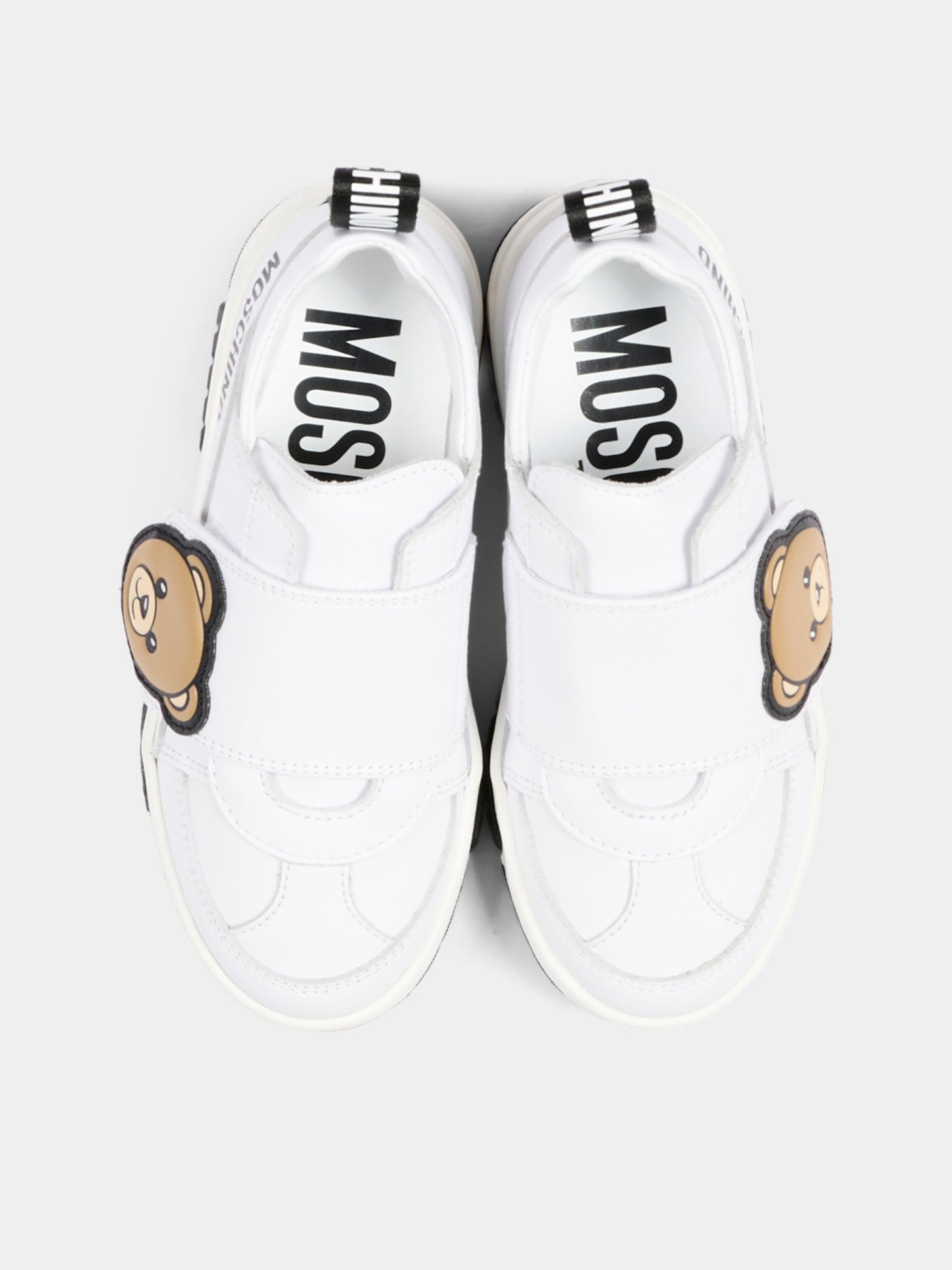 Sneakers bianche per bambini con Teddy Bear,Moschino Kids,84243 VAR5