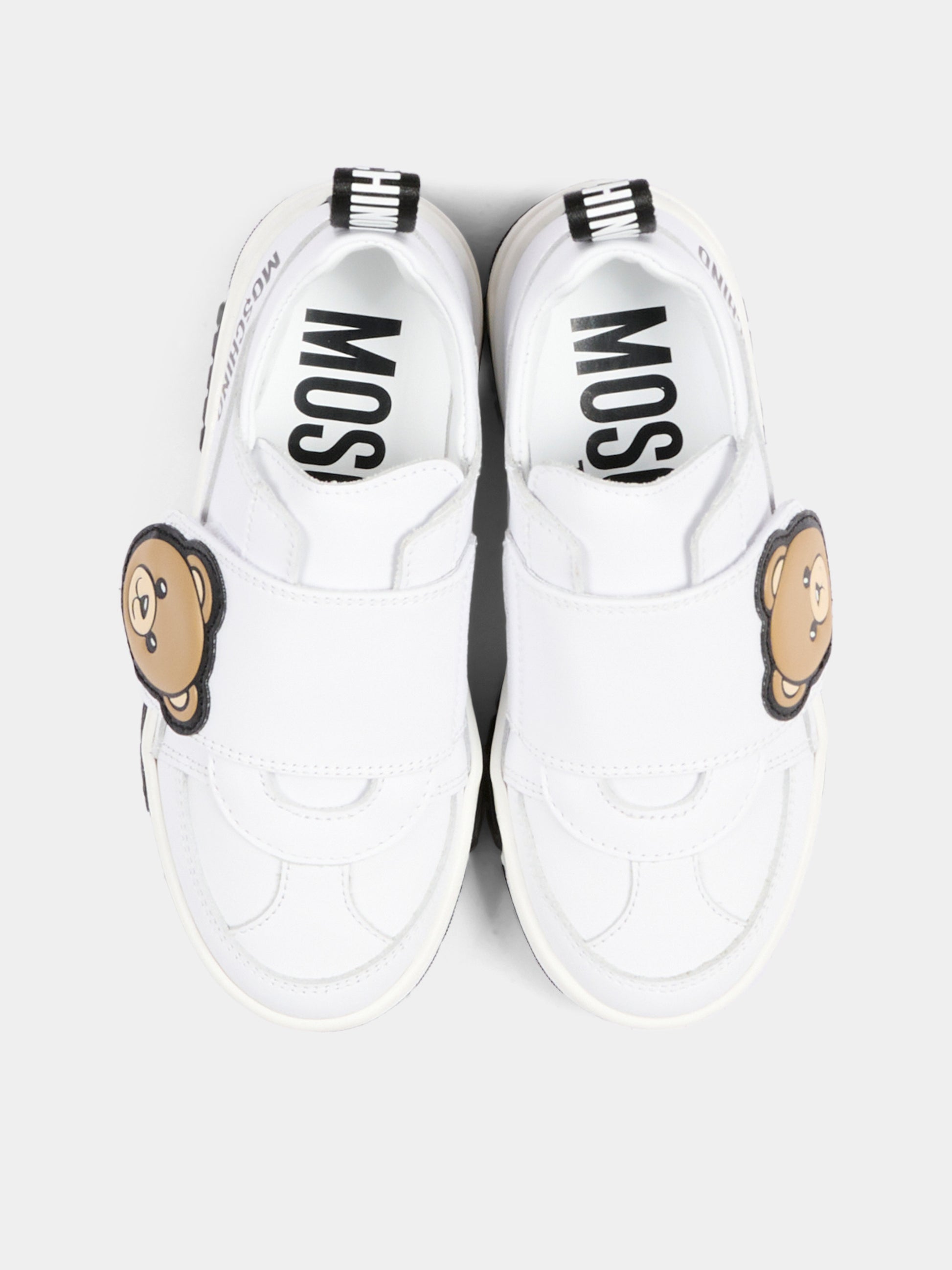 Sneakers bianche per bambini con Teddy Bear,Moschino Kids,84243 VAR5