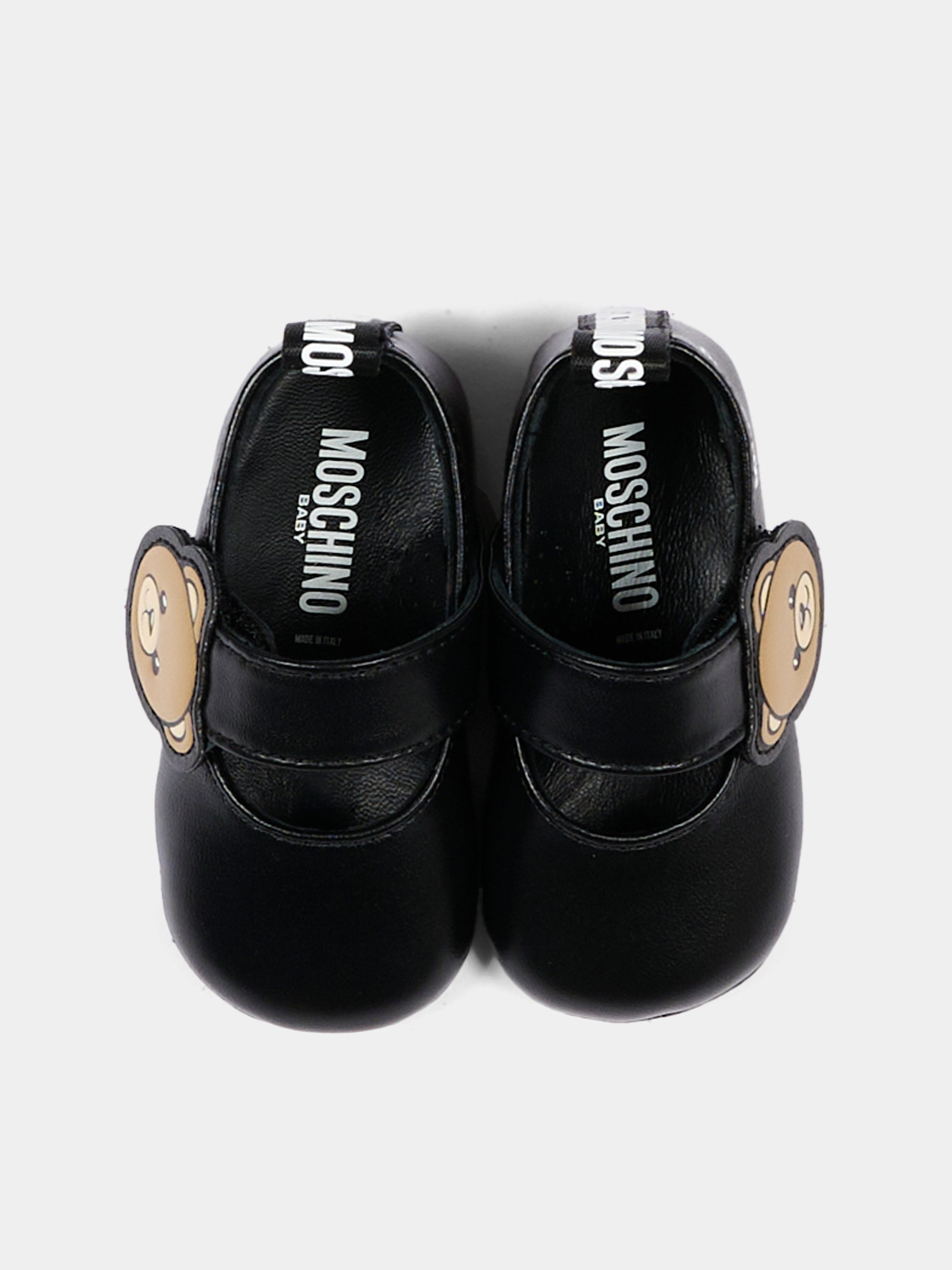 Ballerine nere per neonata con Teddy Bear,Moschino Kids,84054 VAR6