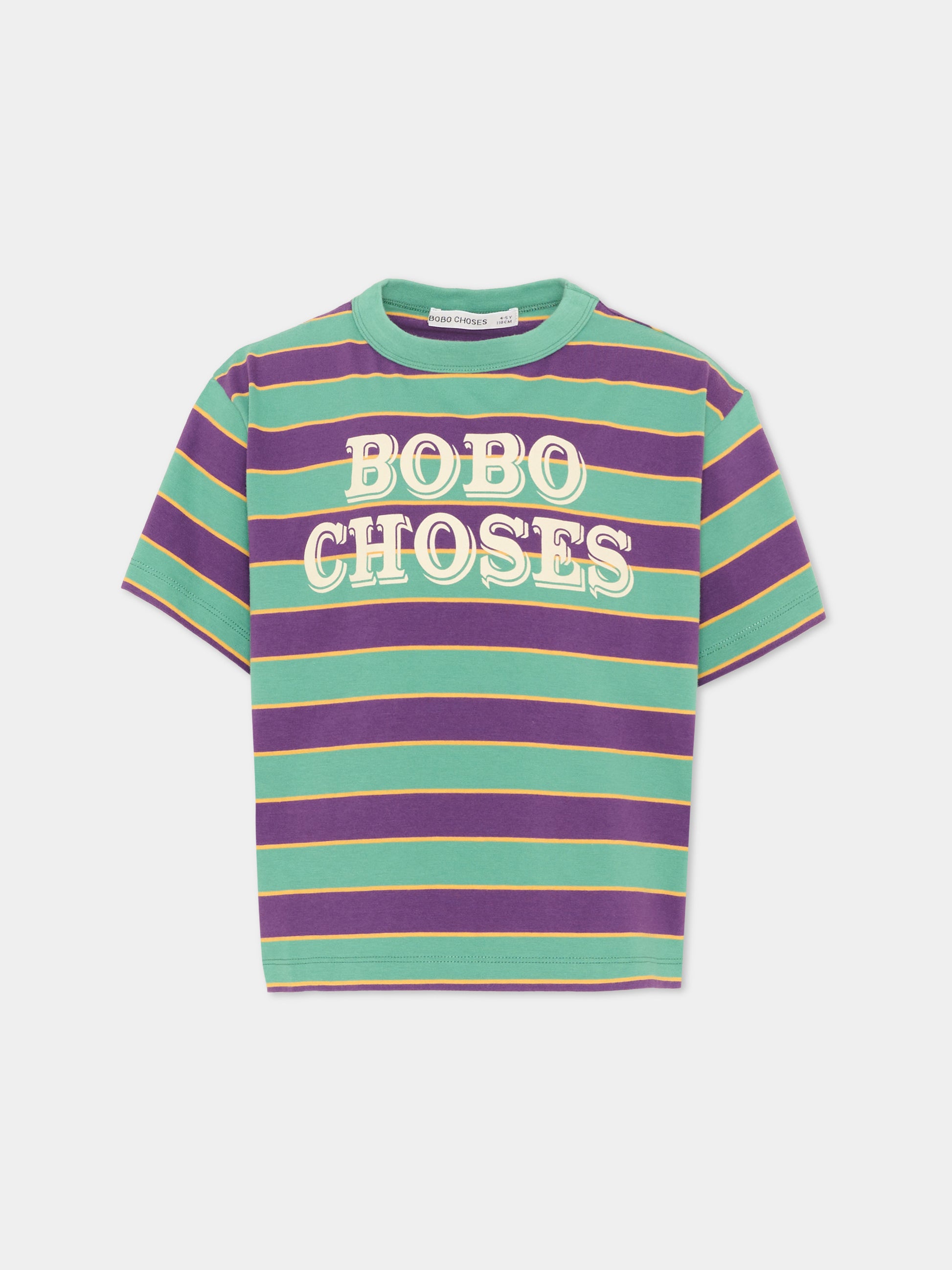 T-shirt a manica corta multicolor per bambini rigata,Bobo Choses,B226AC111