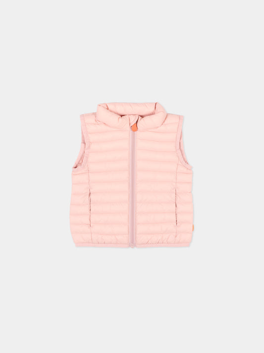 Gilet rosa per neonata con logo,Save The Duck Kids,I81480X GIGA20 80007