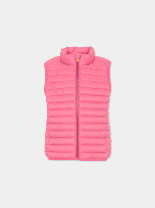 Gilet rosa per bambini trapuntato,Save The Duck Kids,J82430X GIGA20 80017