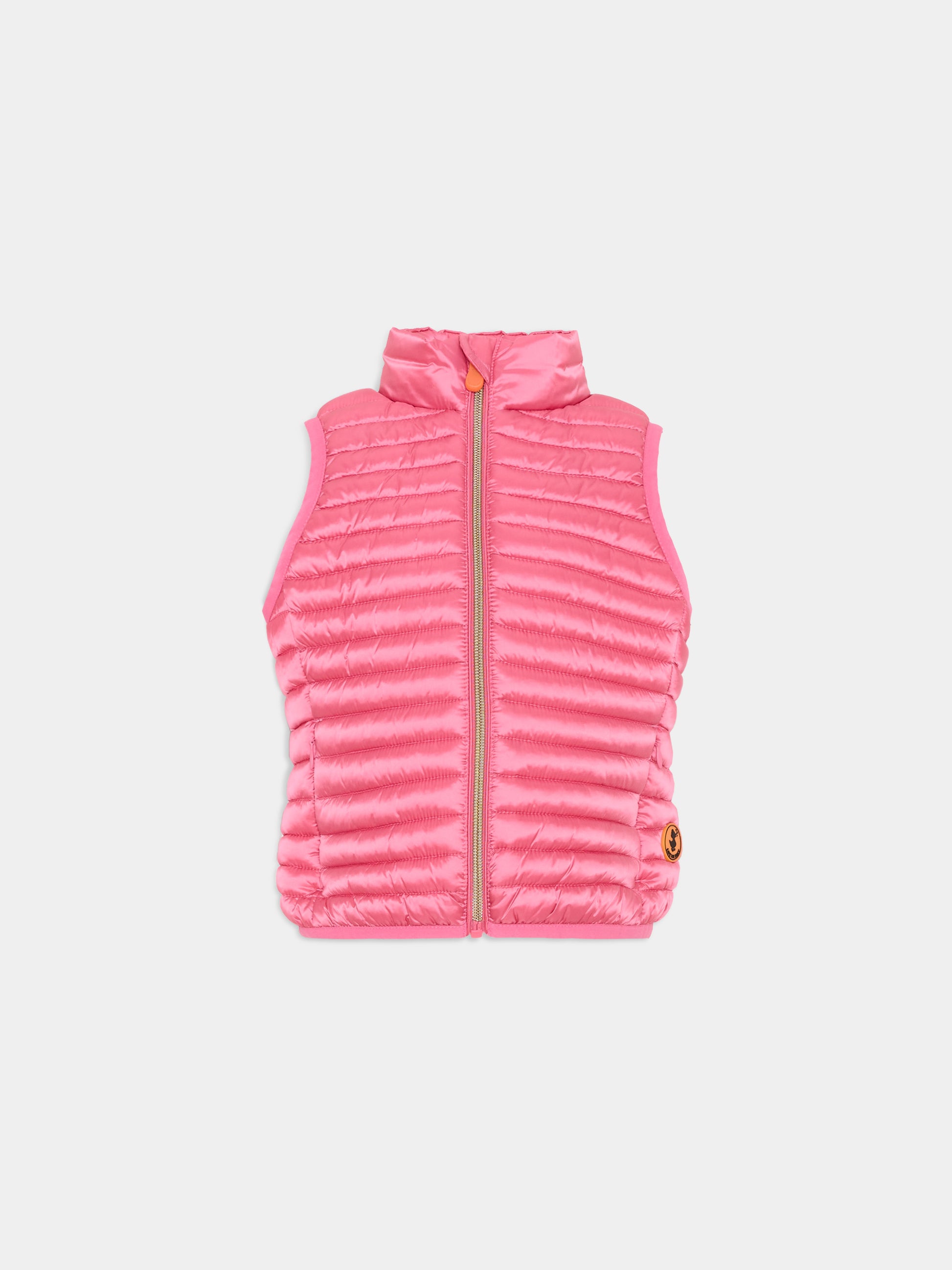 Gilet fucsia per bambina trapuntato,Save The Duck Kids,J85310G IRIS20 80017