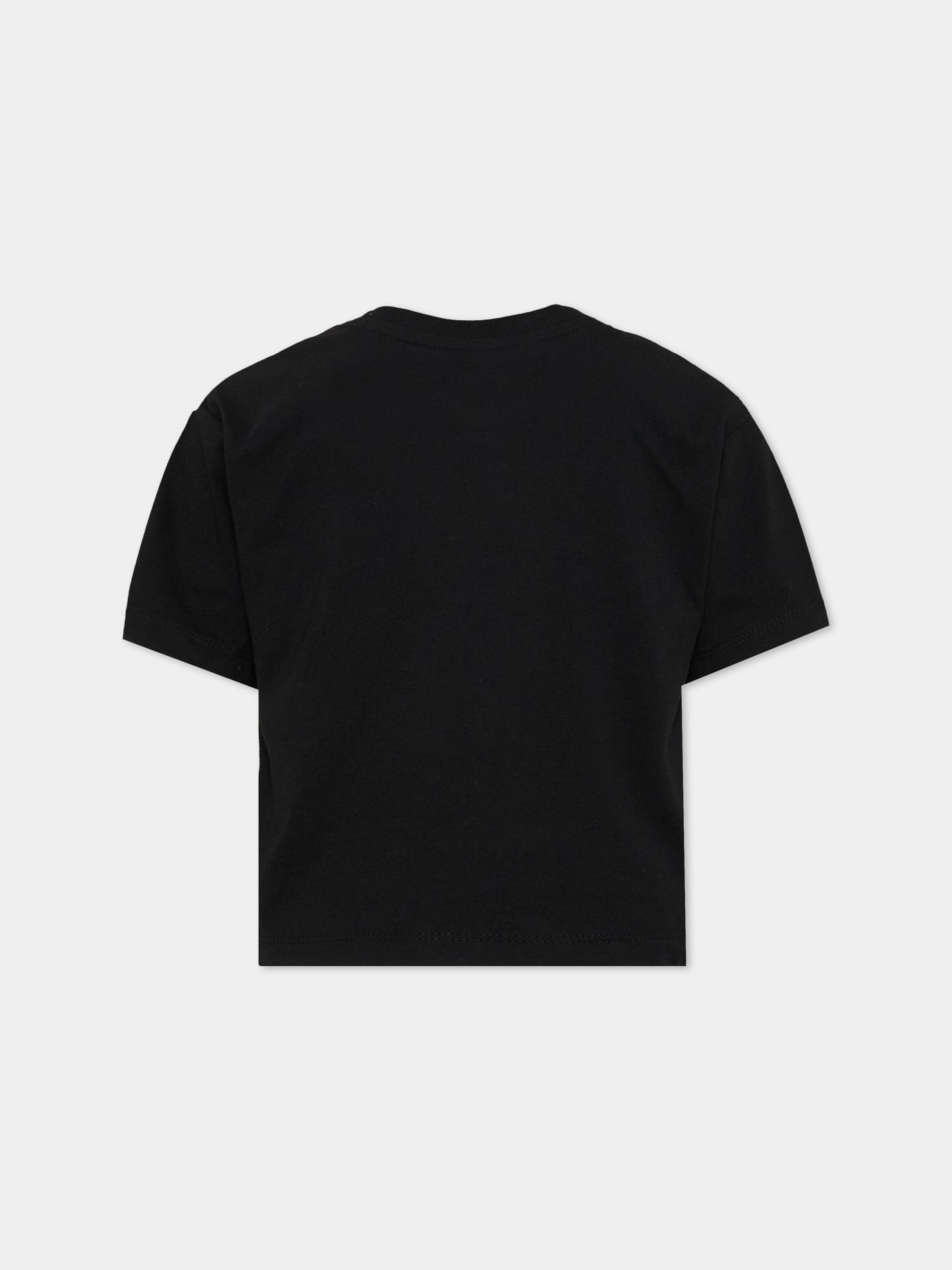 T-Shirt nera per bambina con logo,Nike,36L160 023