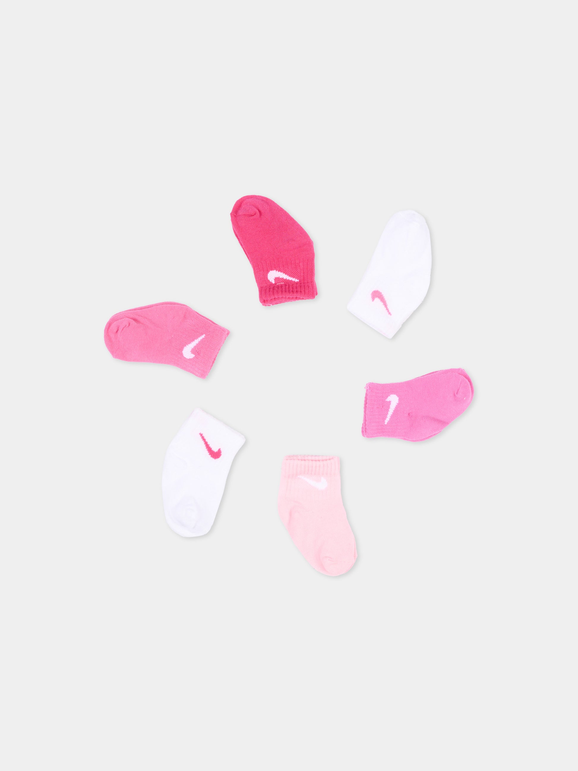 Calza spugna rosa per neonata con logo,Nike,NN0641 V12