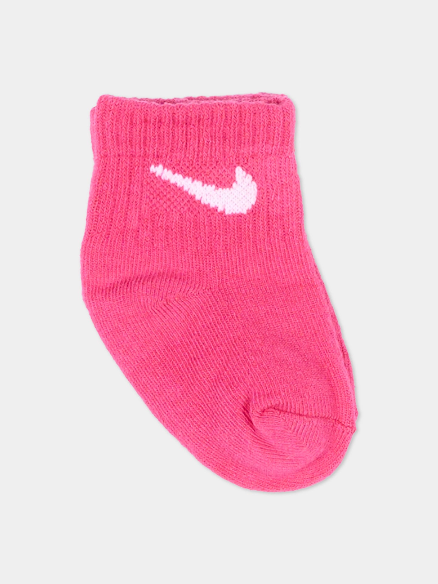 Calza spugna rosa per neonata con logo,Nike,NN0641 V12