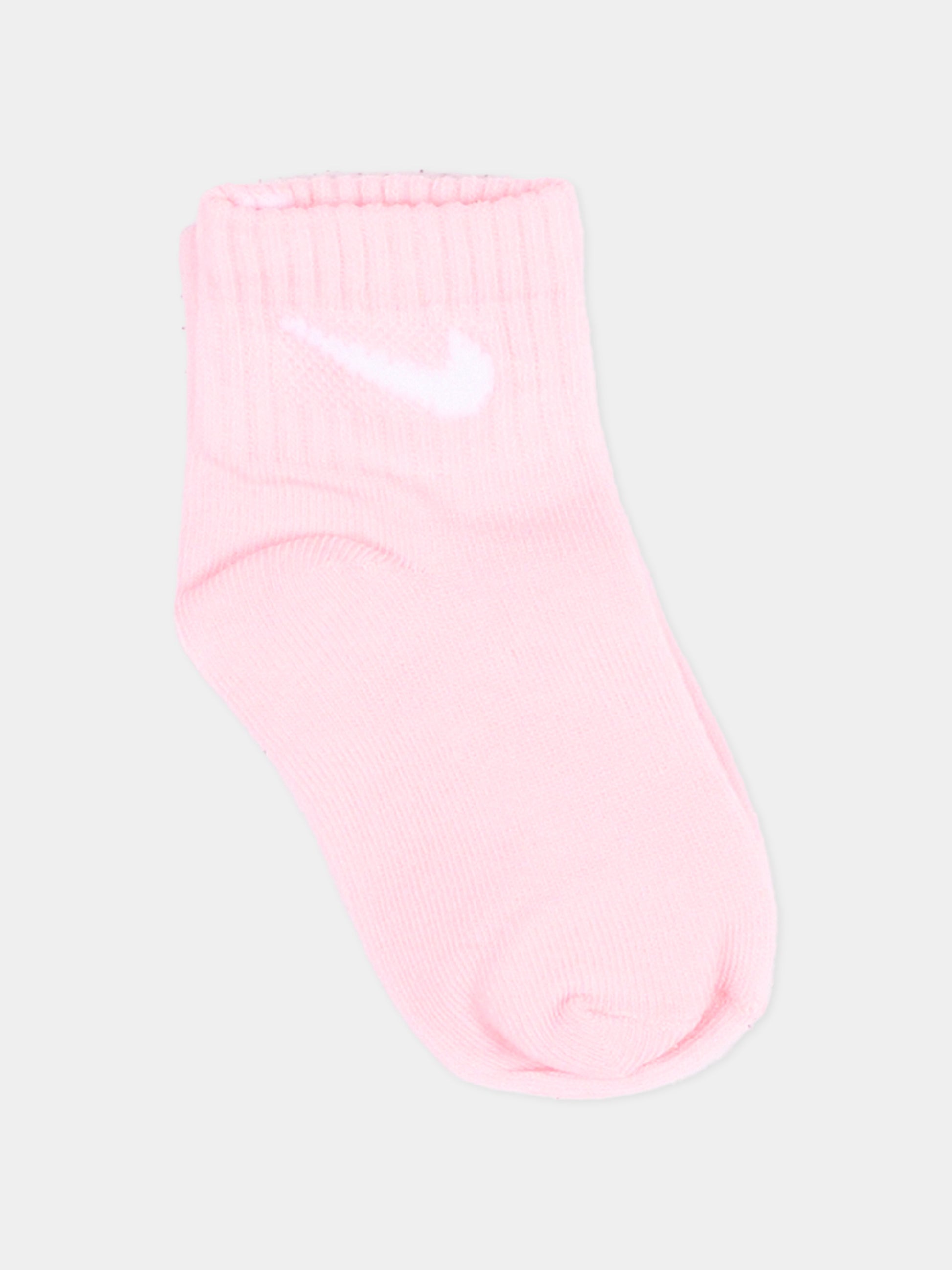 Calza spugna rosa per bambina con logo,Nike,NN0641 V12