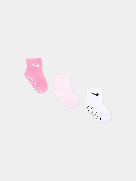 Calza spugna rosa per bambina con logo,Nike,NN1131 ACG