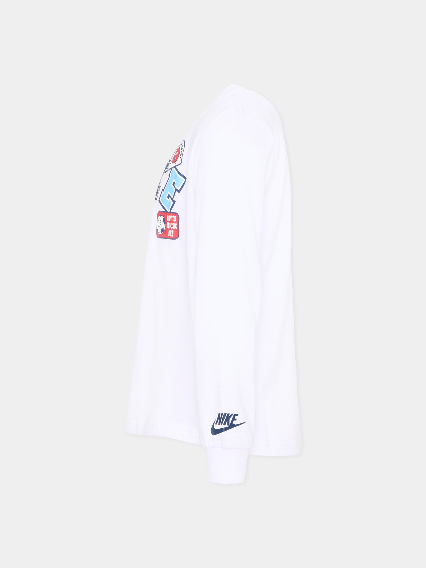 T-Shirt bianca per bambino con patch logo,Nike,86P340 001