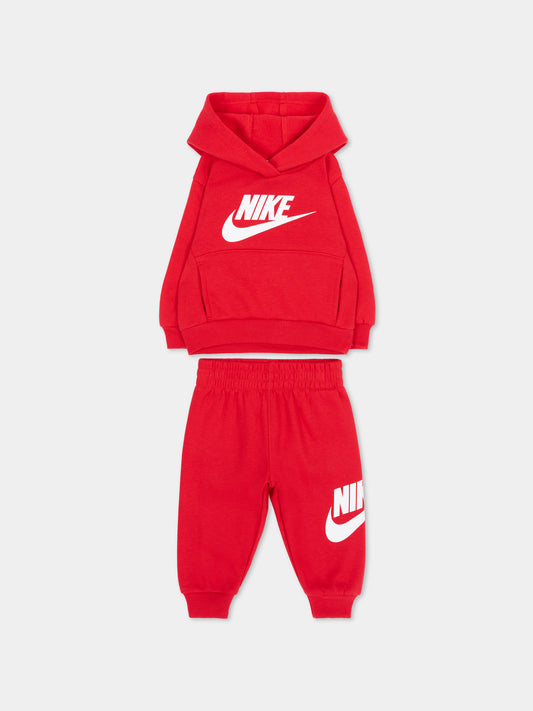 Completo sportivo rosso per neonato con logo,Nike,66L135 U10