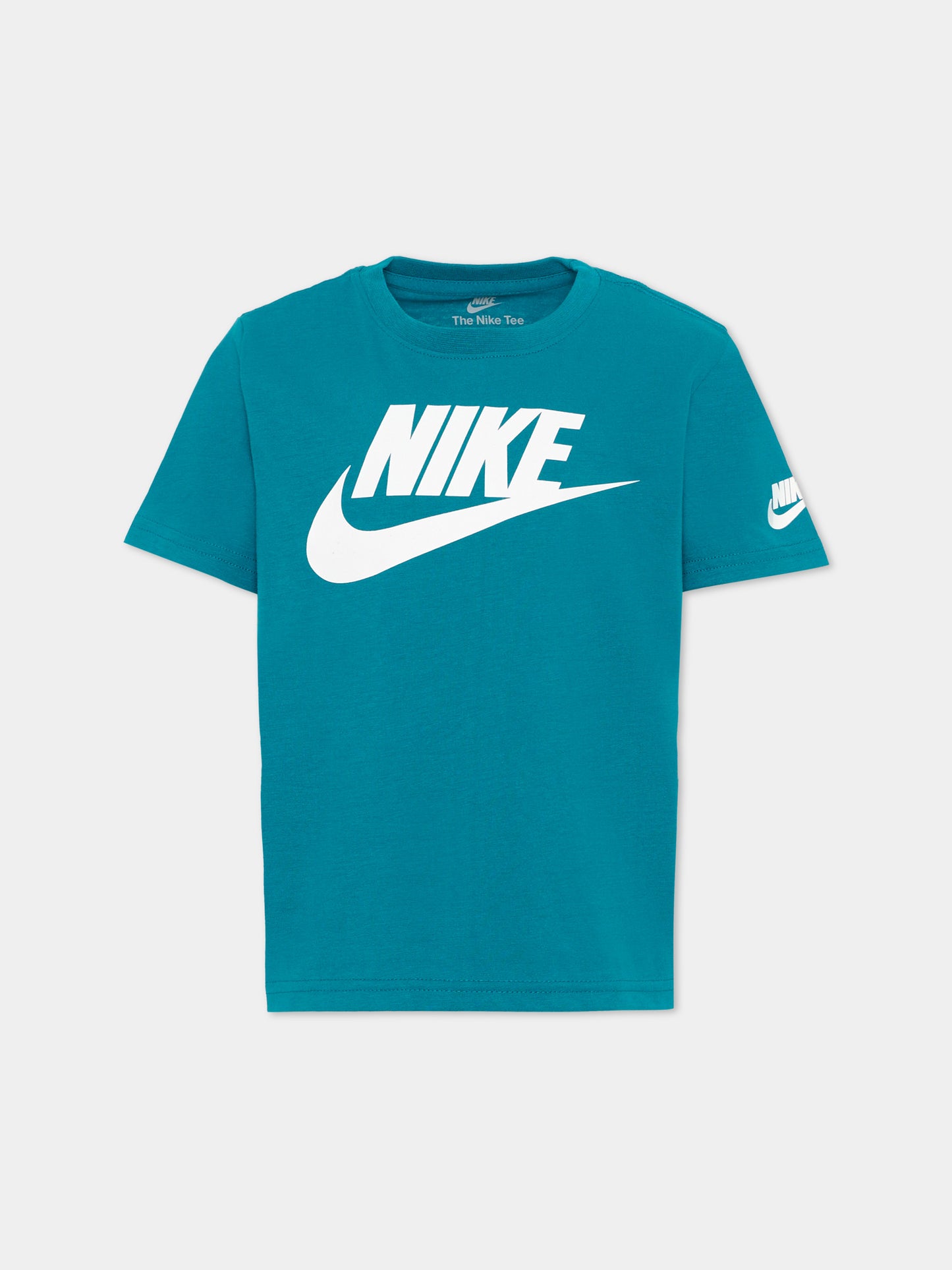 T-Shirt verde per bambino con logo,Nike,86J575 B9I