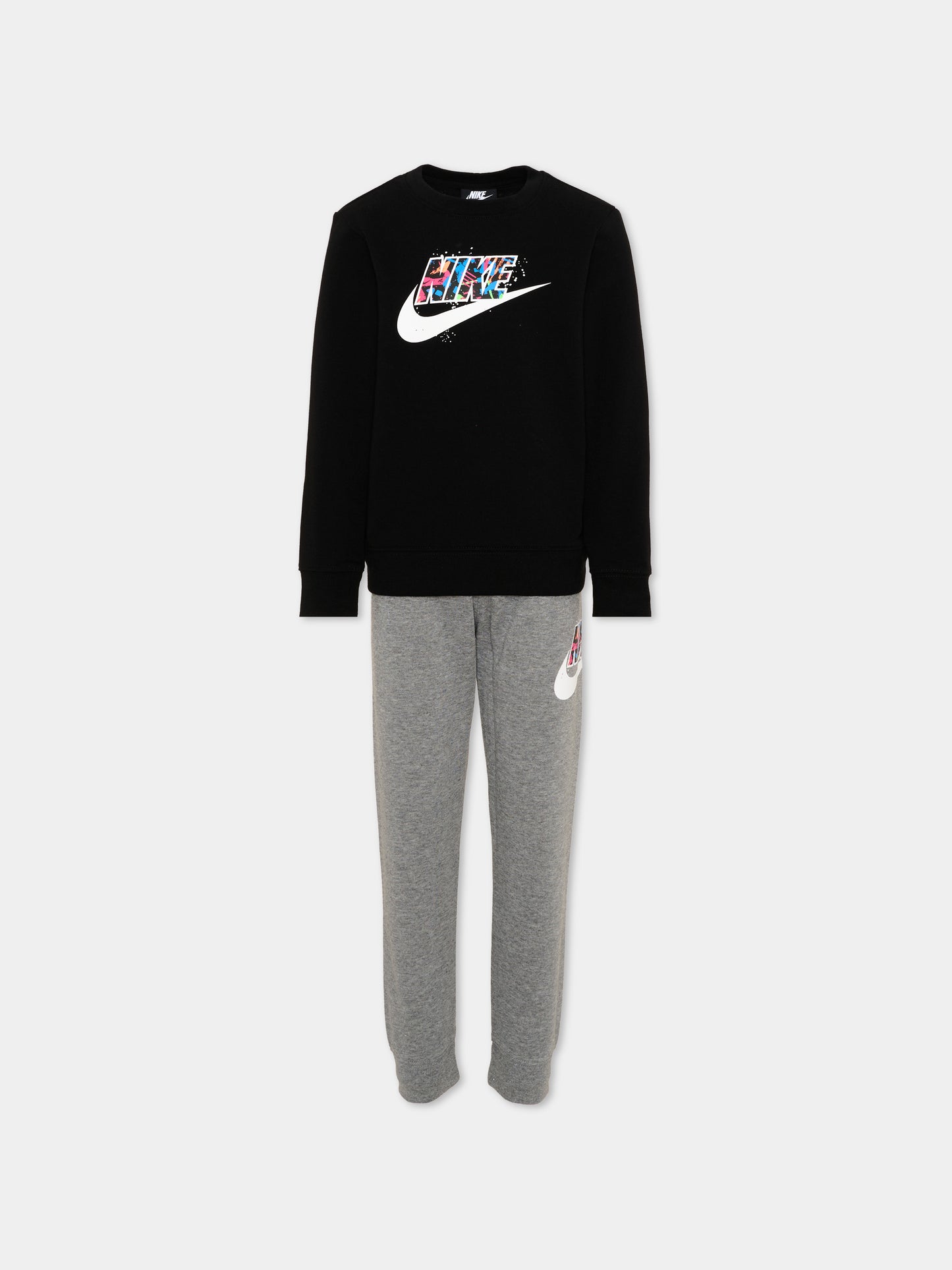 Completo sportivo nero per bambina con logo,Nike,86J175 GEH