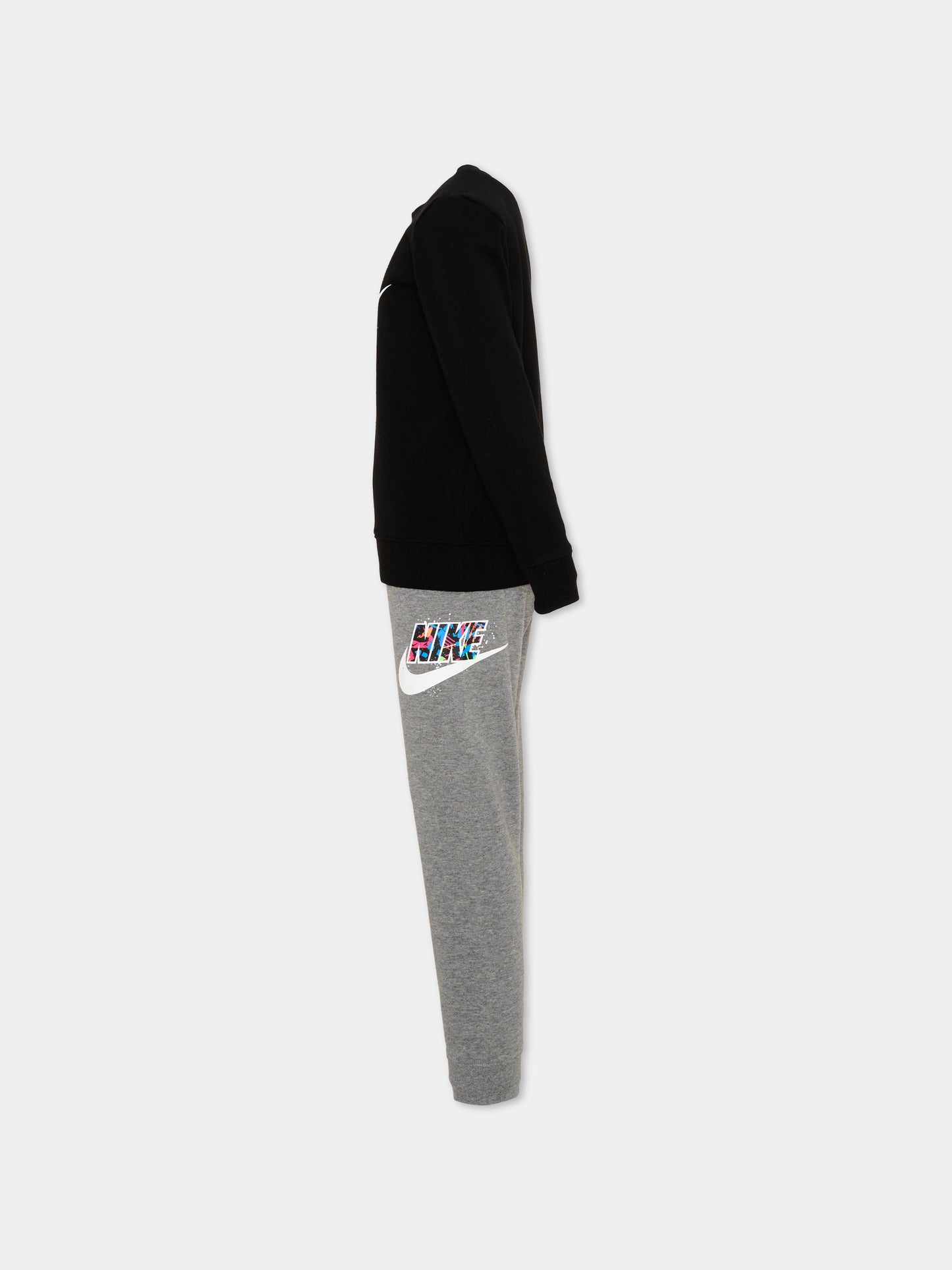 Completo sportivo nero per bambina con logo,Nike,86J175 GEH