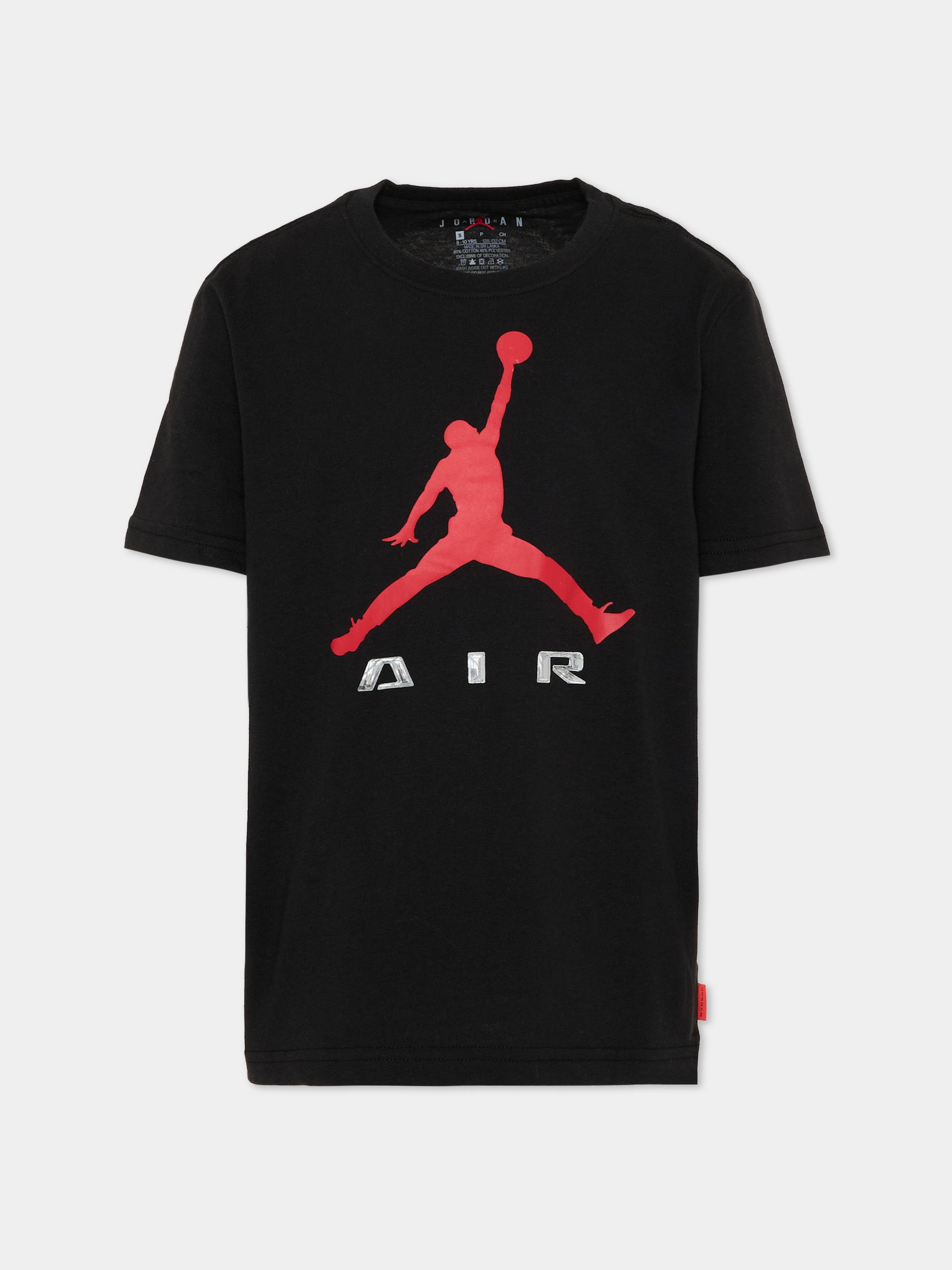T-shirt nera per bambino con logo,Jordan,95G020 023