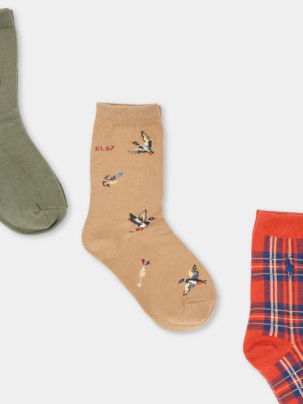 Calzini multicolor con logo per bambina,Ralph Lauren Kids,P19557001
