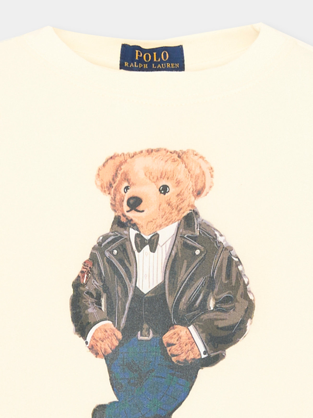 Felpa girocollo avorio per bambino con Polo Bear,Ralph Lauren Kids,B29157001