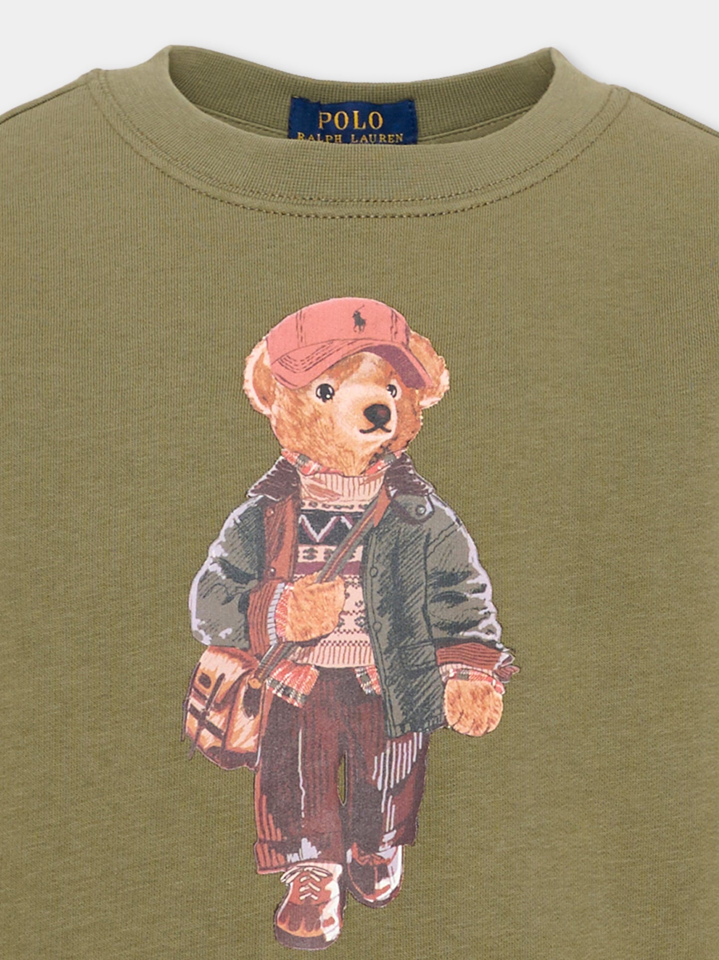 Felpa verde per bambini con Polo Bear,Ralph Lauren Kids,B27294001
