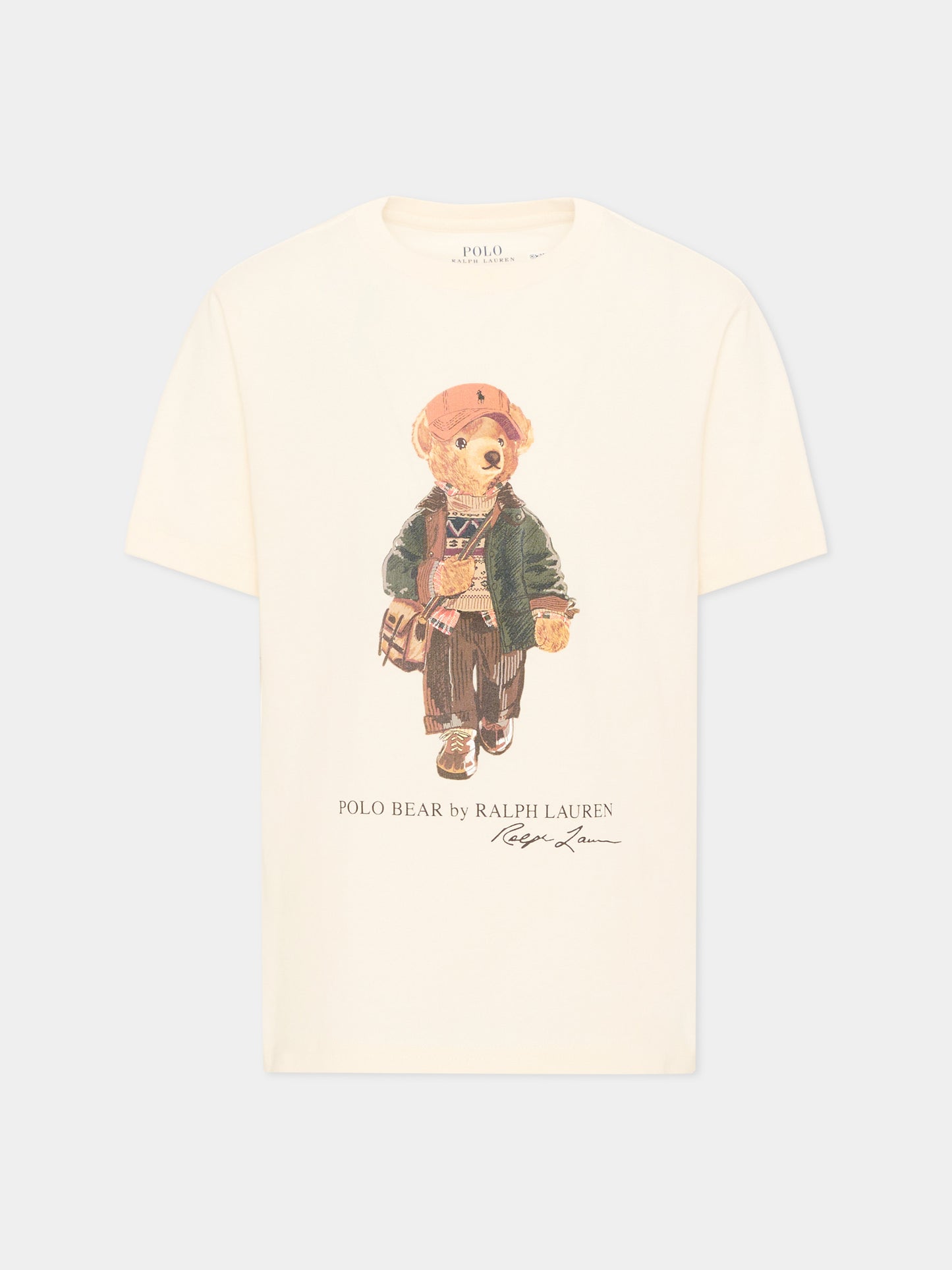 T-shirt avorio per bambini con Polo Bear,Ralph Lauren Kids,B27298002