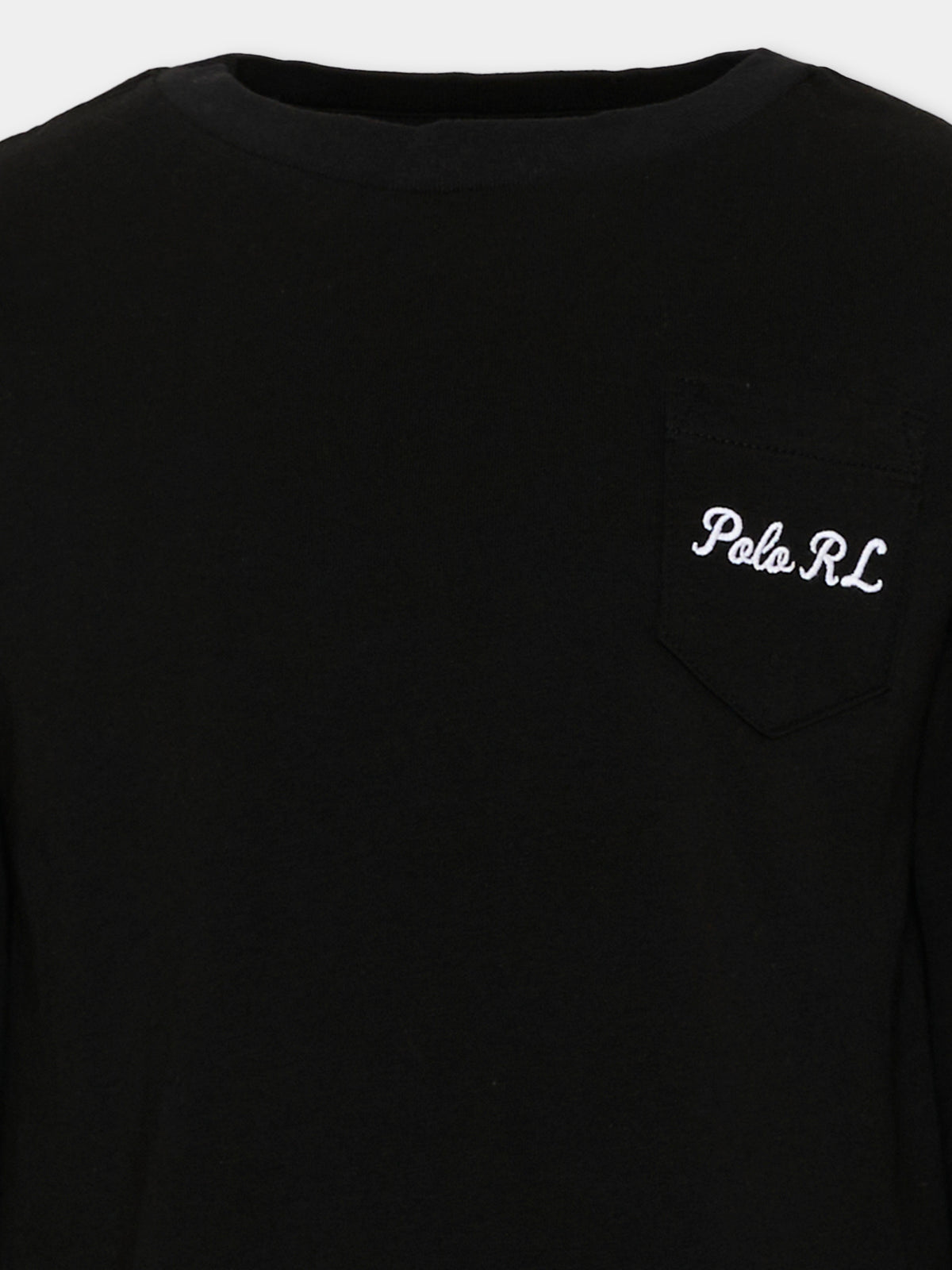 T-shirt a manica lunga nera Polo Bear per bambino,Ralph Lauren Kids,B29159001