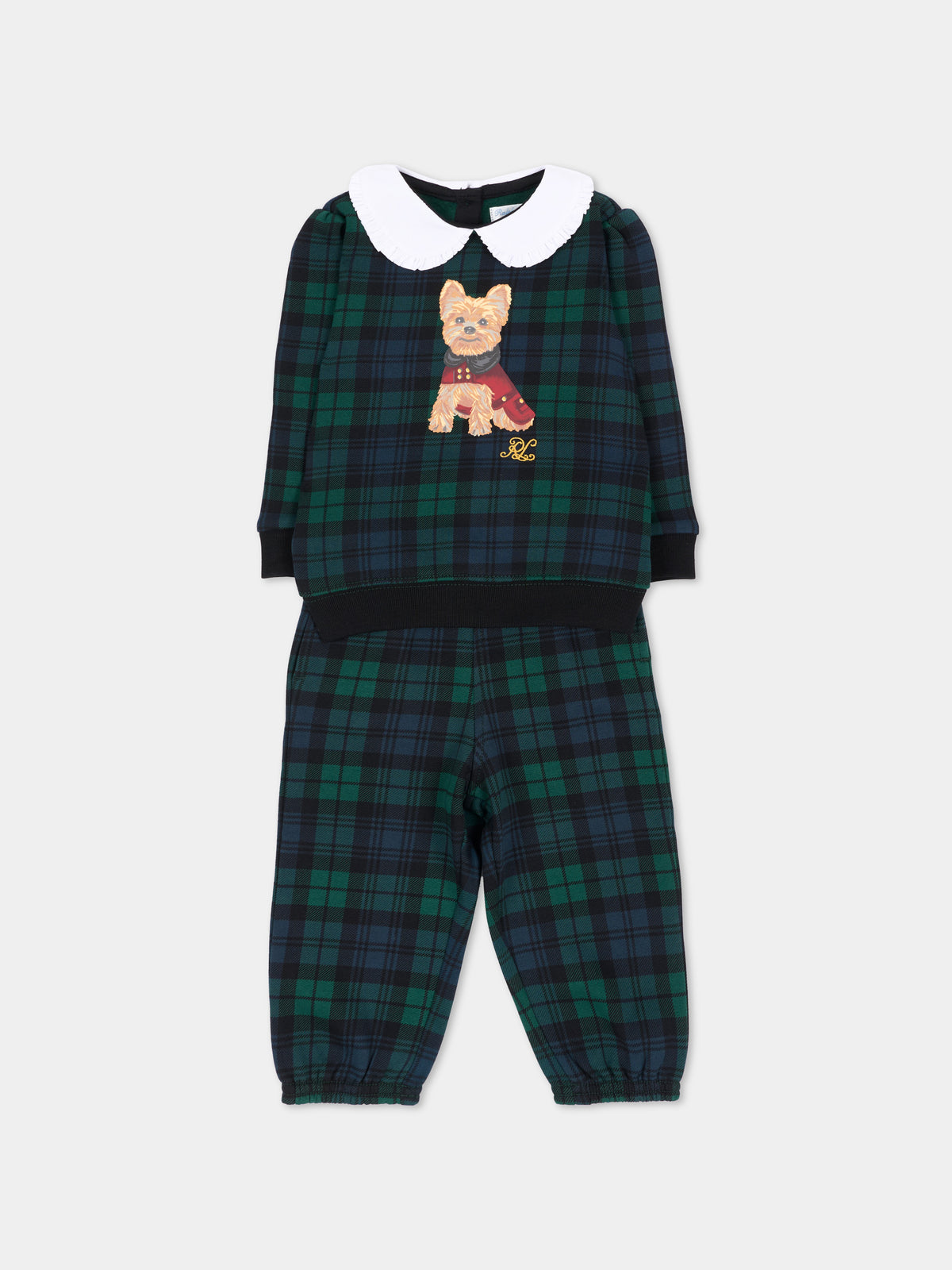 Completo sportivo lungo verde per neonati,Ralph Lauren Kids,B28628001