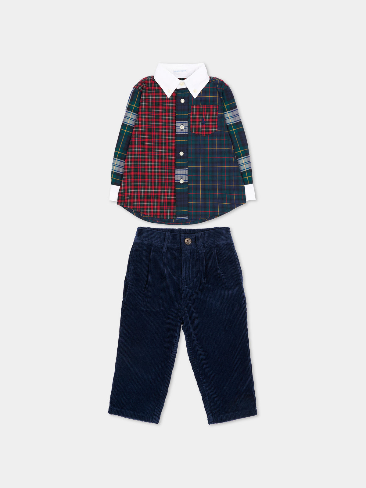 Completo sportivo lungo tartan per neonato,Ralph Lauren Kids,B28716001