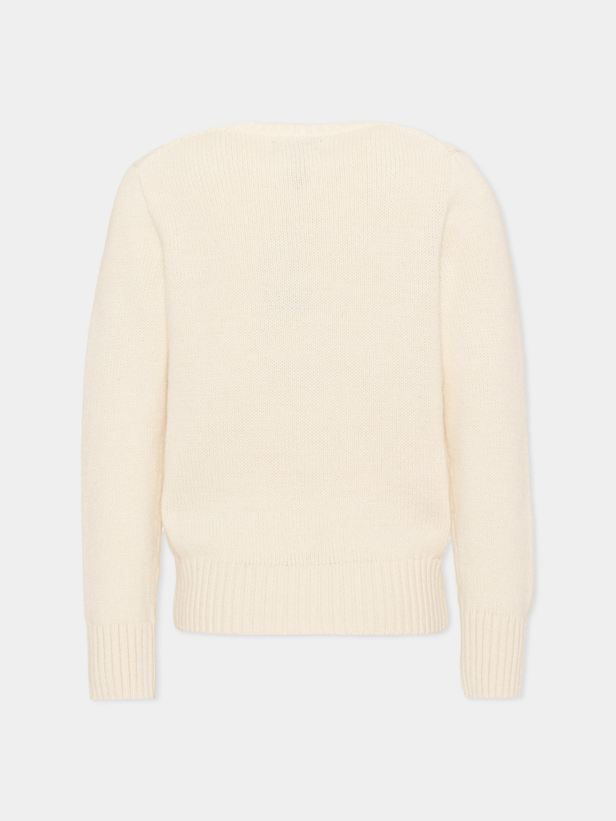 Maglione avorio per bambina con Polo Bear,Ralph Lauren Kids,B26004001