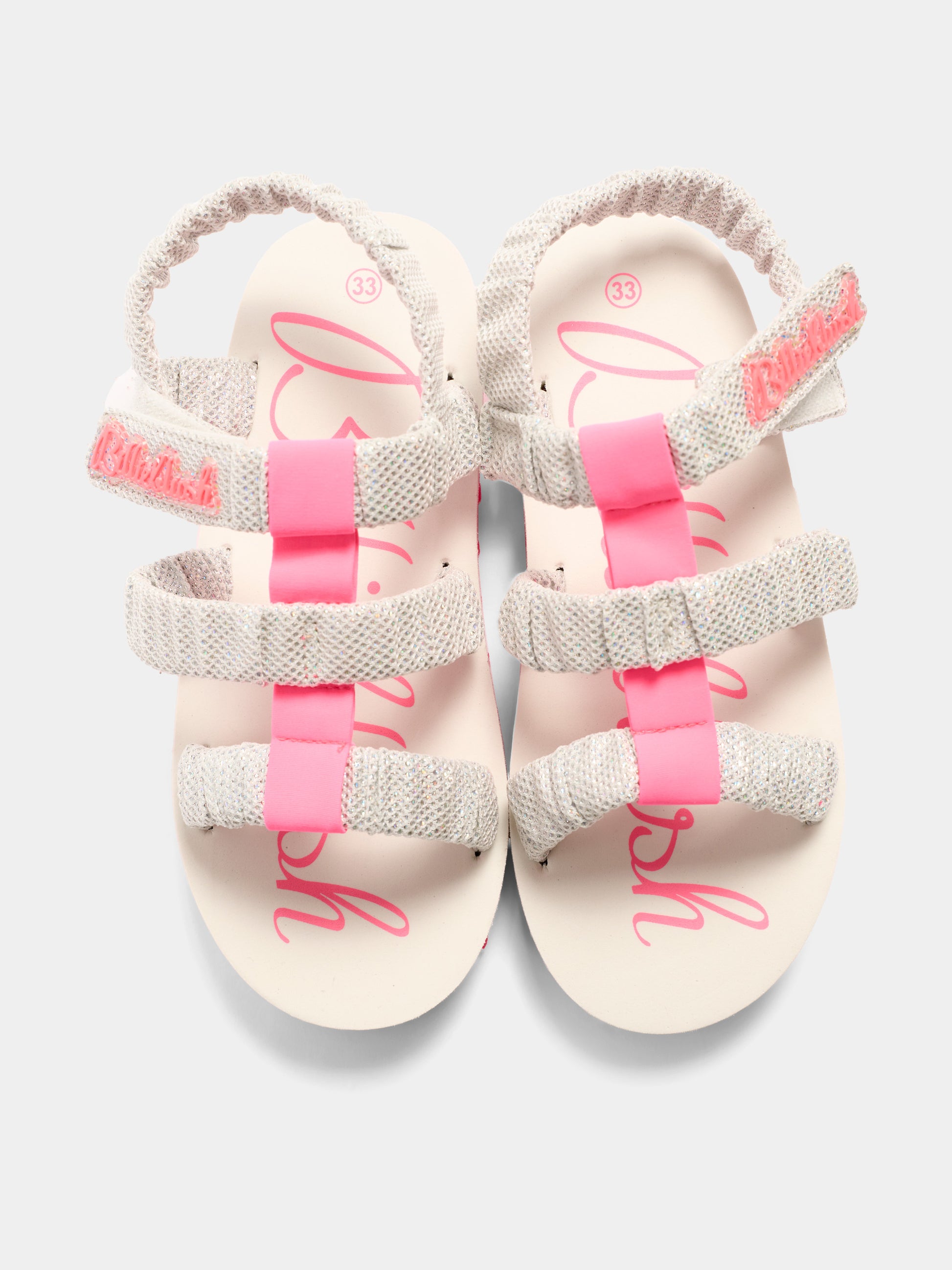 Sandali argento per bambina con logo,Billieblush,U20681 016